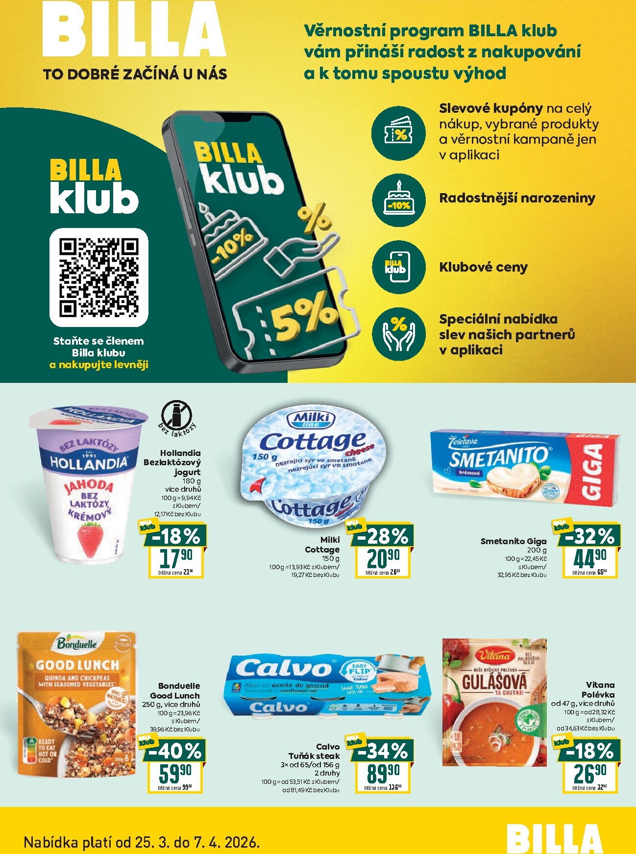 billa - Billa - Klub leták platný od středy 25.03.2026 do úterý 07.04.2026