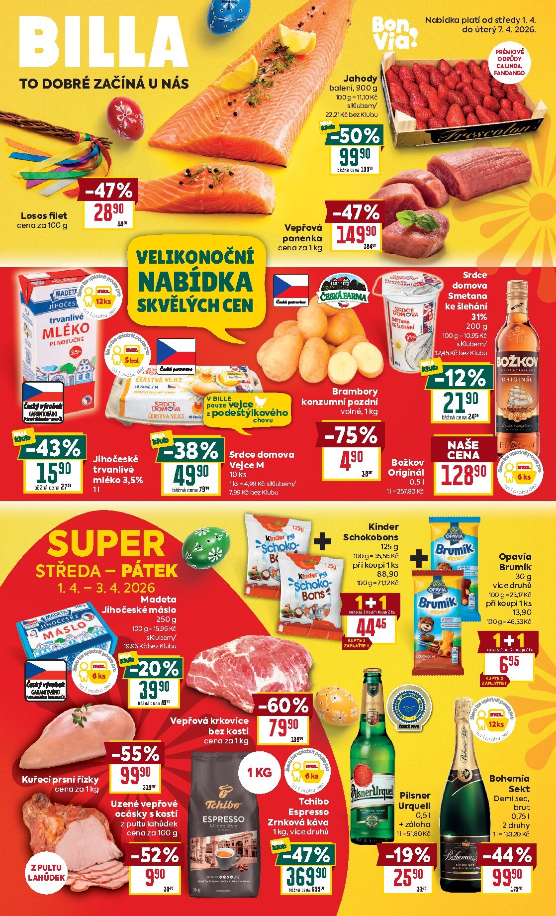 billa - Billa - Malý leták leták platný od středy 01.04.2026 do úterý 07.04.2026