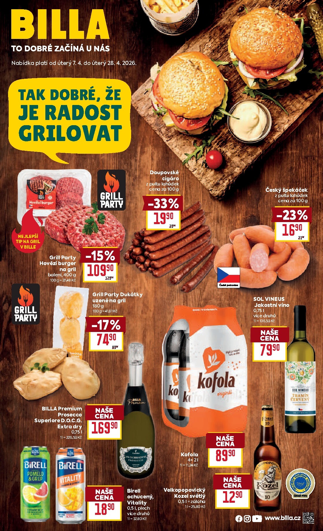 billa - Billa - Grilování leták platný od úterý 07.04.2026 do úterý 28.04.2026