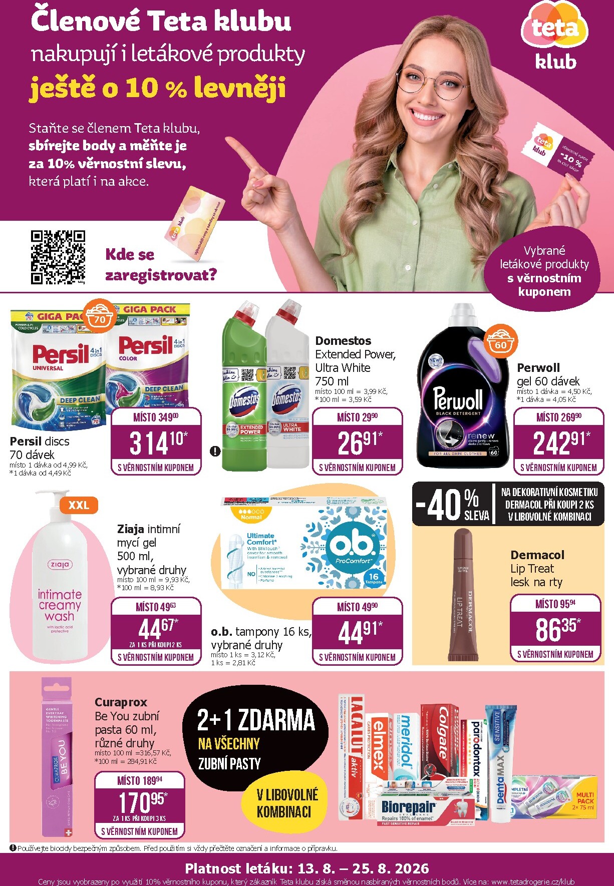 teta-drogerie - Budoucí Teta drogerie - Klubová akce leták platný od čtvrtka 13.08.2026 do úterý 25.08.2026