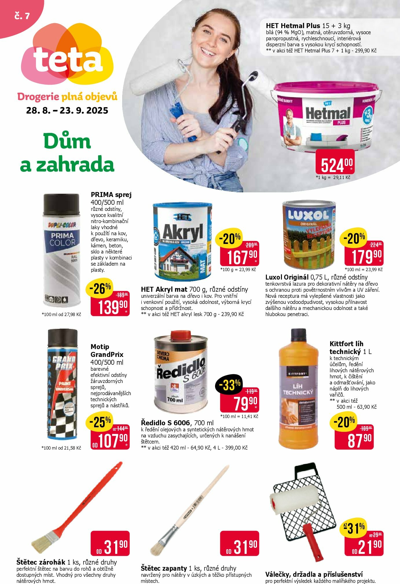 teta-drogerie - Leták Teta drogerie - Dům a zahrada od 28.08. do 23.09.