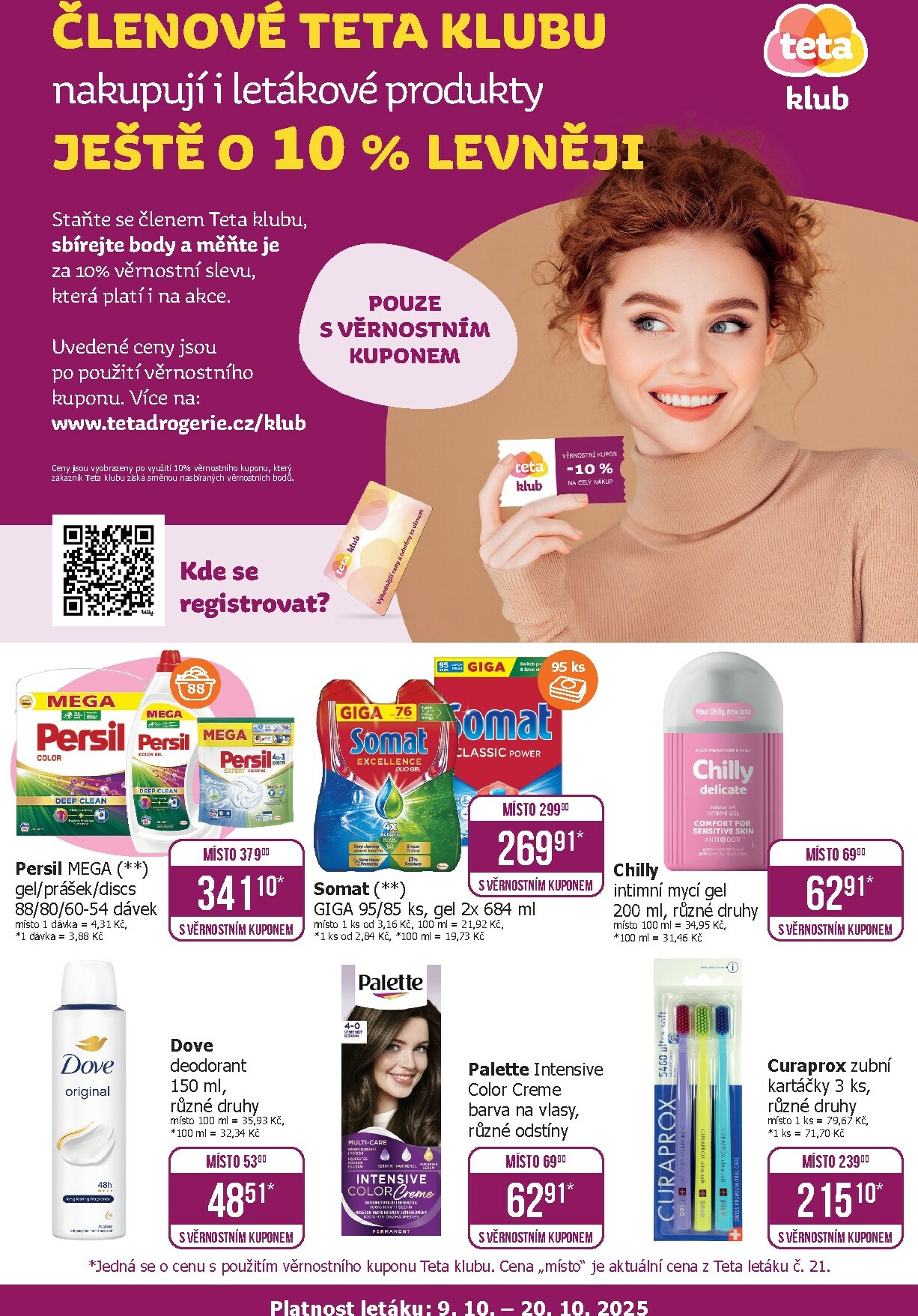 teta-drogerie - Aktuální leták Teta drogerie - Klubová akce od 09.10. do 20.10.