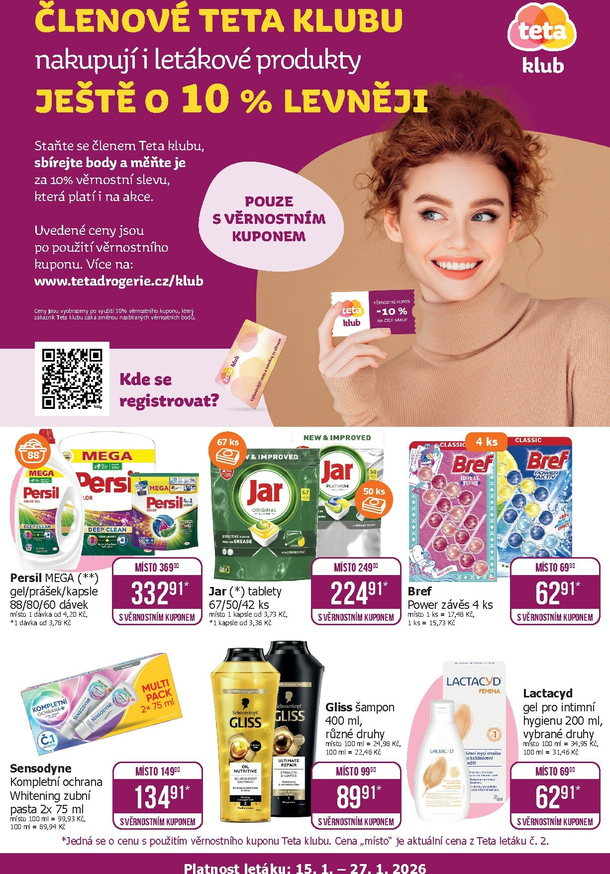 teta-drogerie - Aktuální leták Teta drogerie - Klub od 15.01. do 27.01. - page: 1
