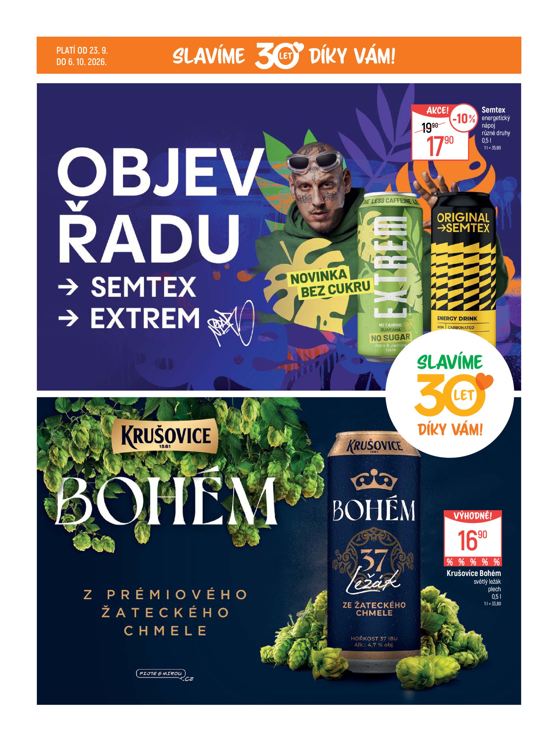 globus - Globus - Slavíme 30 let díky vám leták na příští týden od středy 23.09.2026 do úterý 06.10.2026 - page: 3