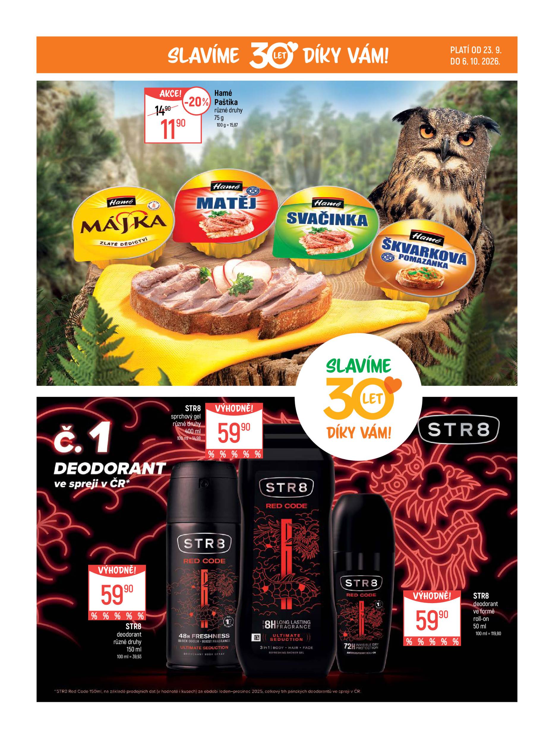 globus - Globus - Slavíme 30 let díky vám leták na příští týden od středy 23.09.2026 do úterý 06.10.2026 - page: 4