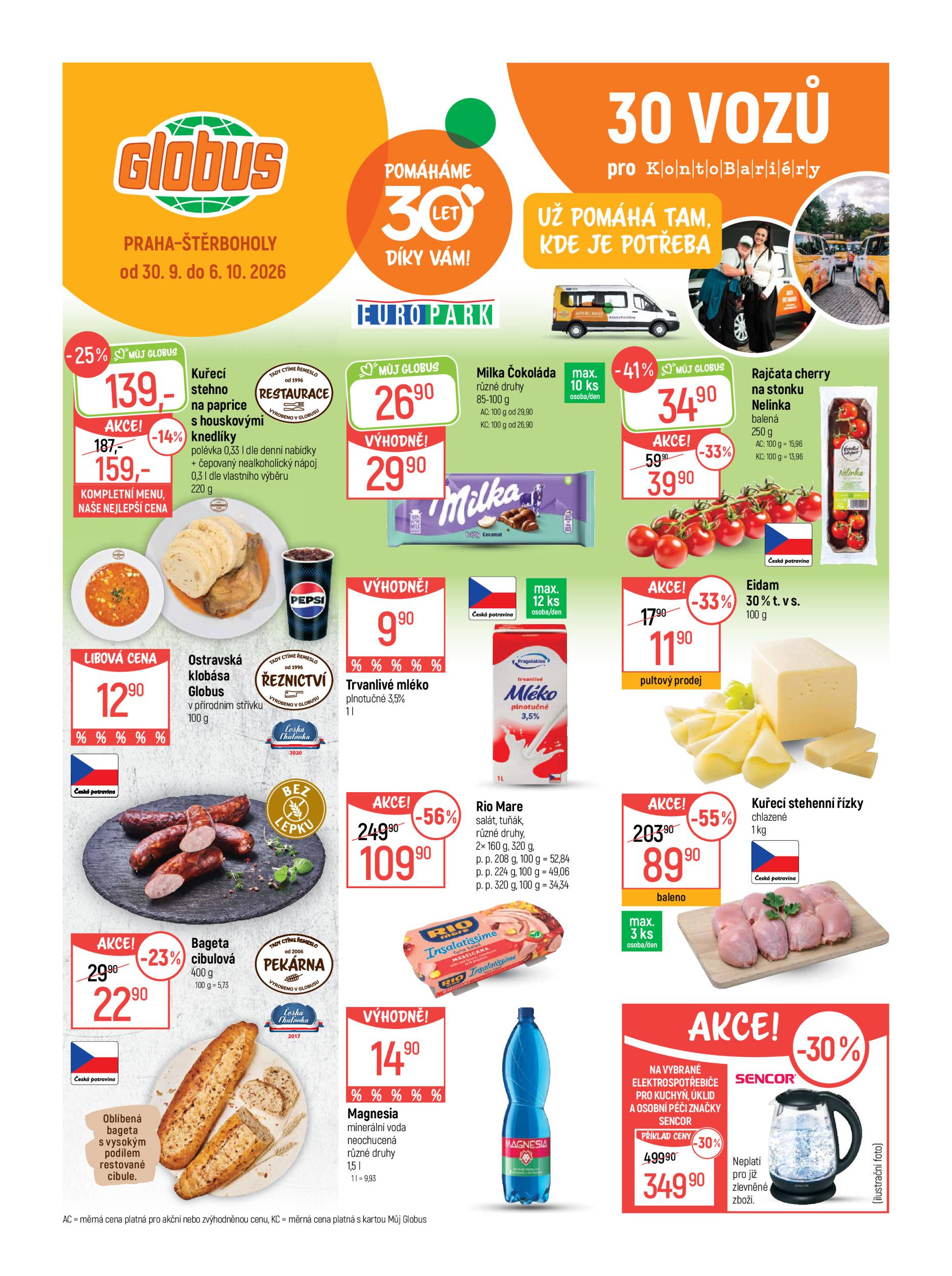 globus - Globus Praha–Štěrboholy leták na příští týden od středy 30.09.2026 do úterý 06.10.2026