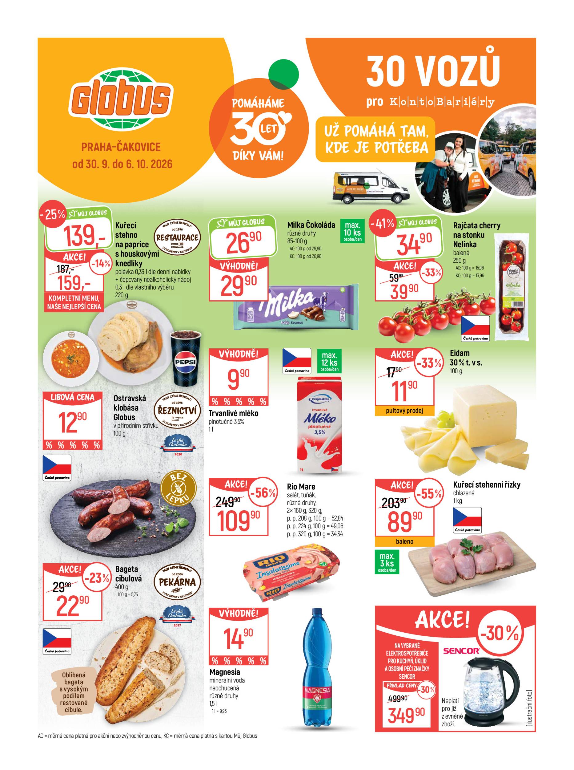 globus - Globus Praha–Čakovice leták na příští týden od středy 30.09.2026 do úterý 06.10.2026