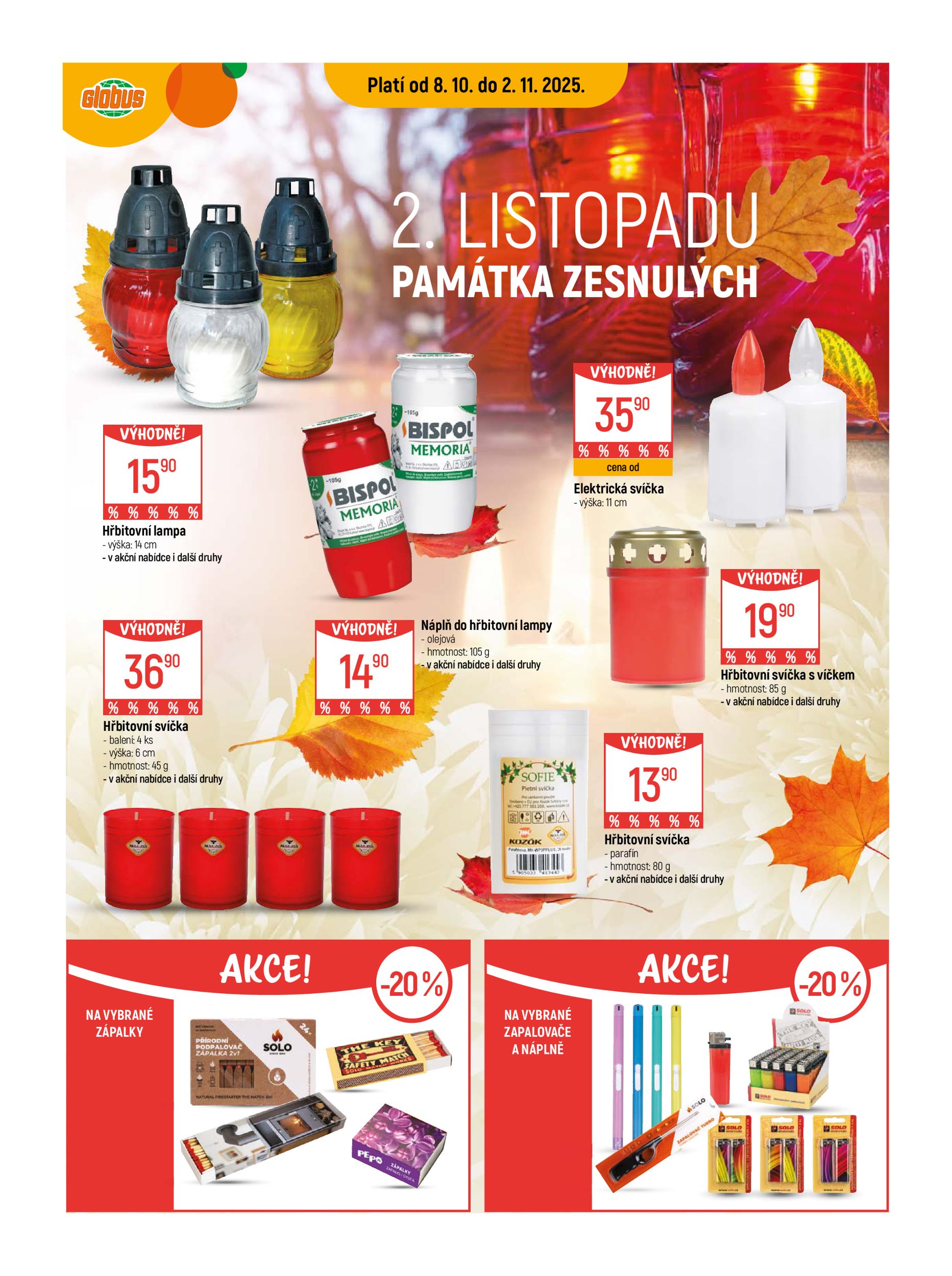 globus - Aktuální leták Globus - Památka zesnulých od 08.10. do 02.11.