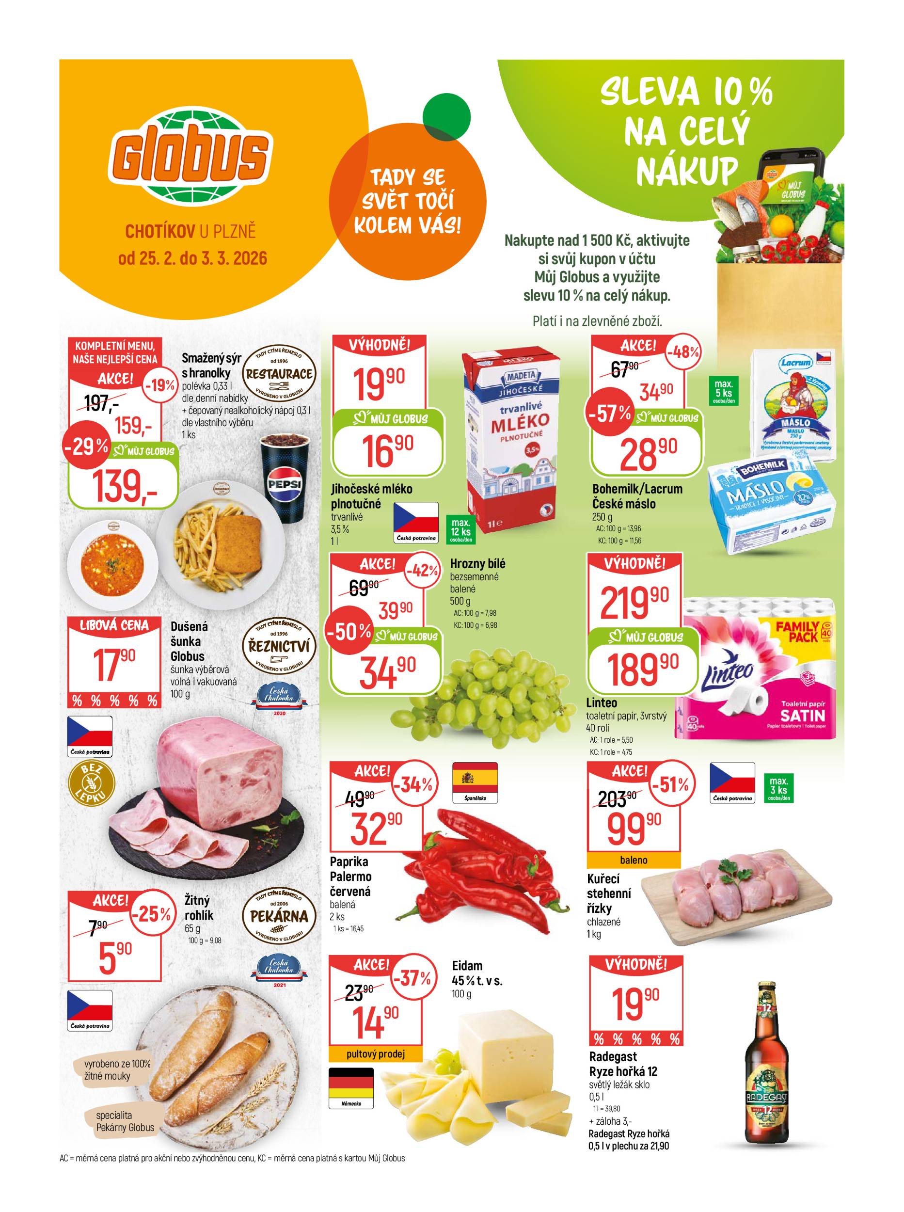 globus - Globus - Plzeň - Chotíkov leták platný od středy 25.02.2026 do úterý 03.03.2026