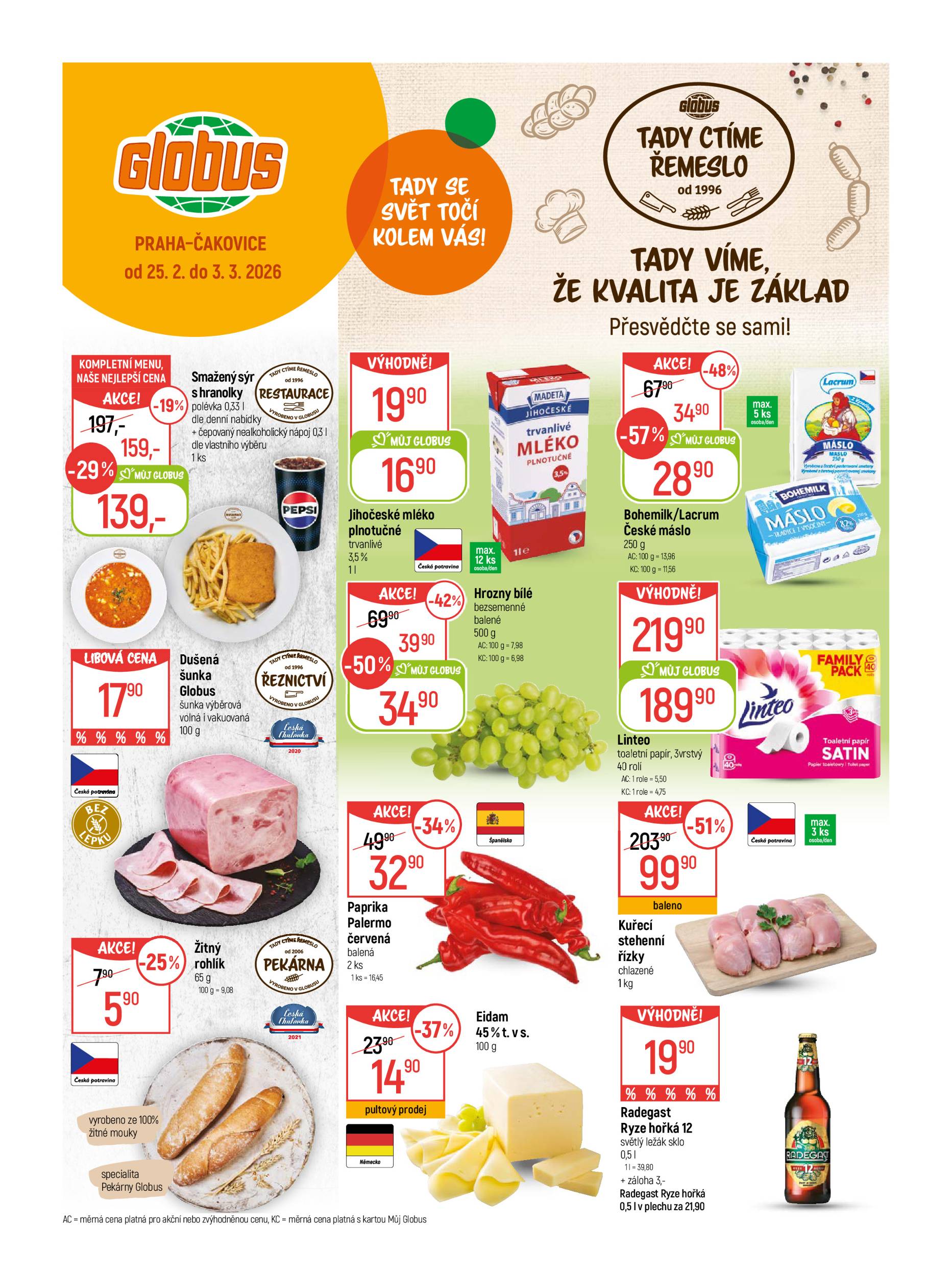 globus - Globus - Praha - Čakovice leták platný od středy 25.02.2026 do úterý 03.03.2026