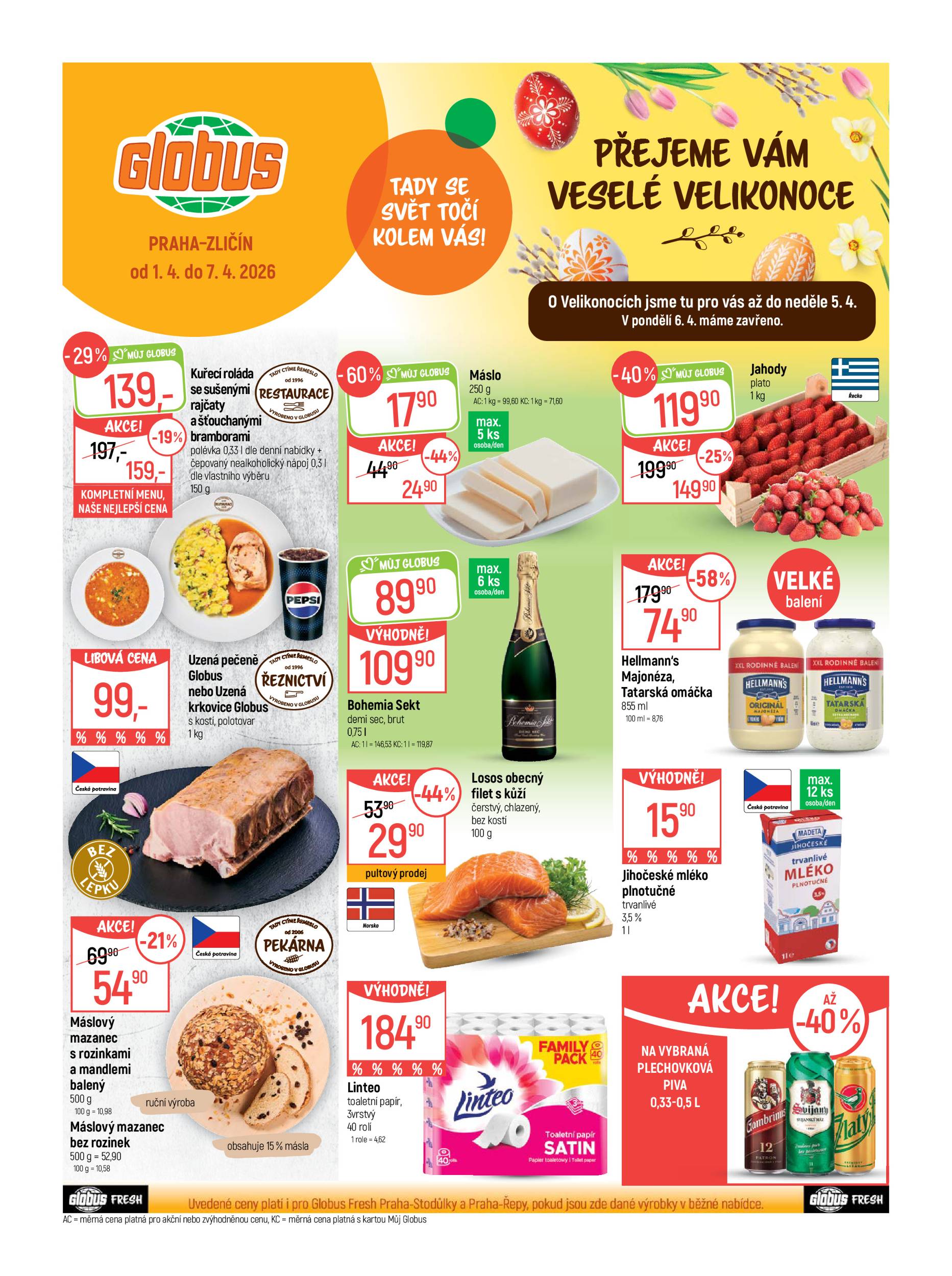 globus - Globus - Praha - Zličín leták platný od středy 01.04.2026 do úterý 07.04.2026