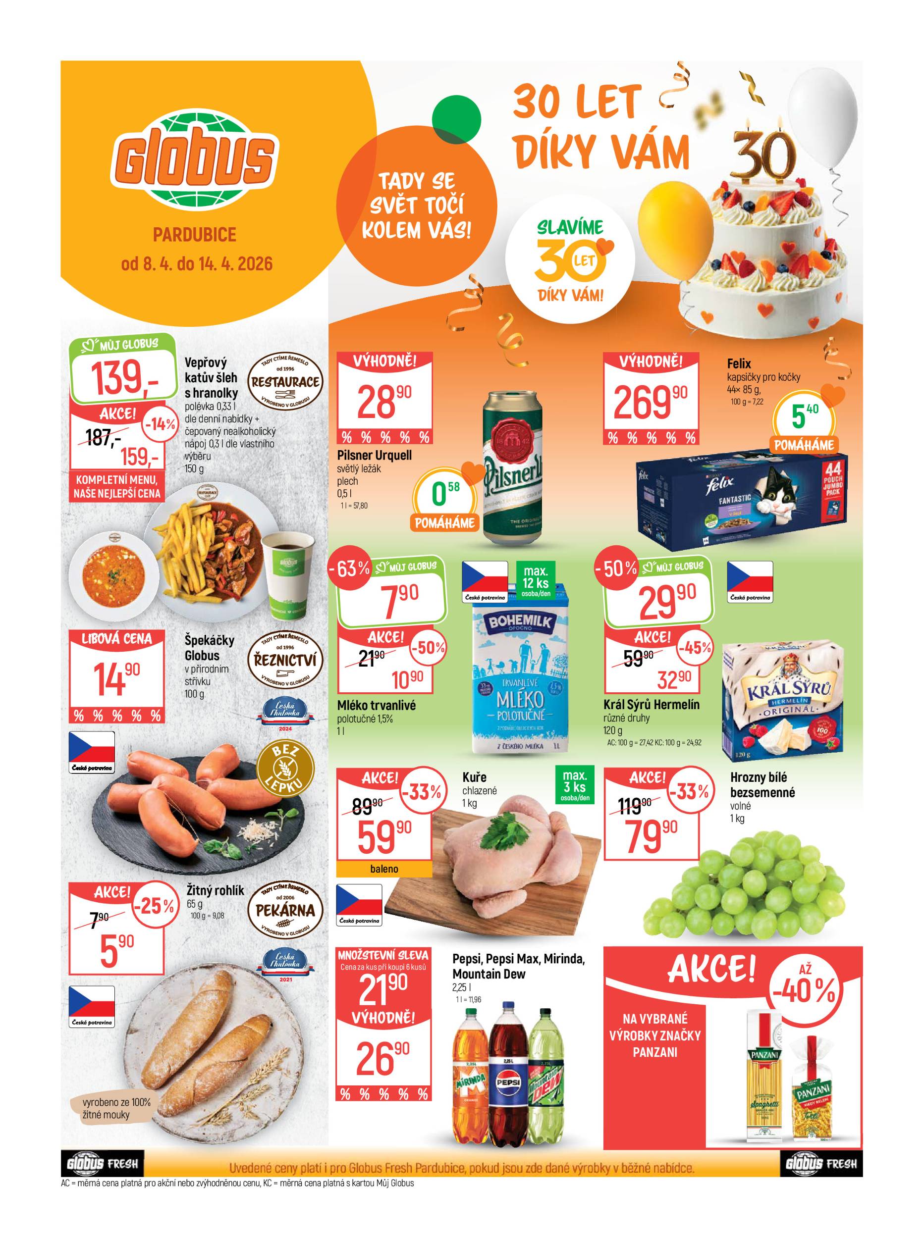 globus - Globus - Pardubice leták platný od středy 08.04.2026 do úterý 14.04.2026