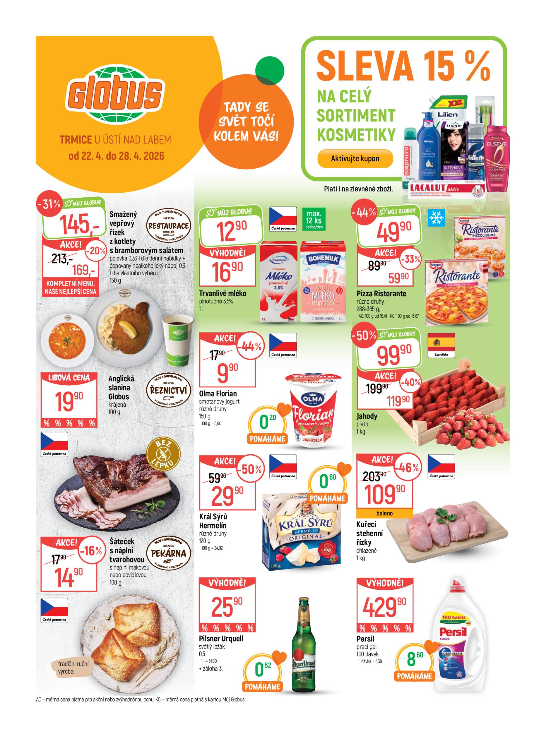 globus - Globus - Trmice u Ústí nad Labem leták na příští týden od středy 22.04.2026 do úterý 28.04.2026