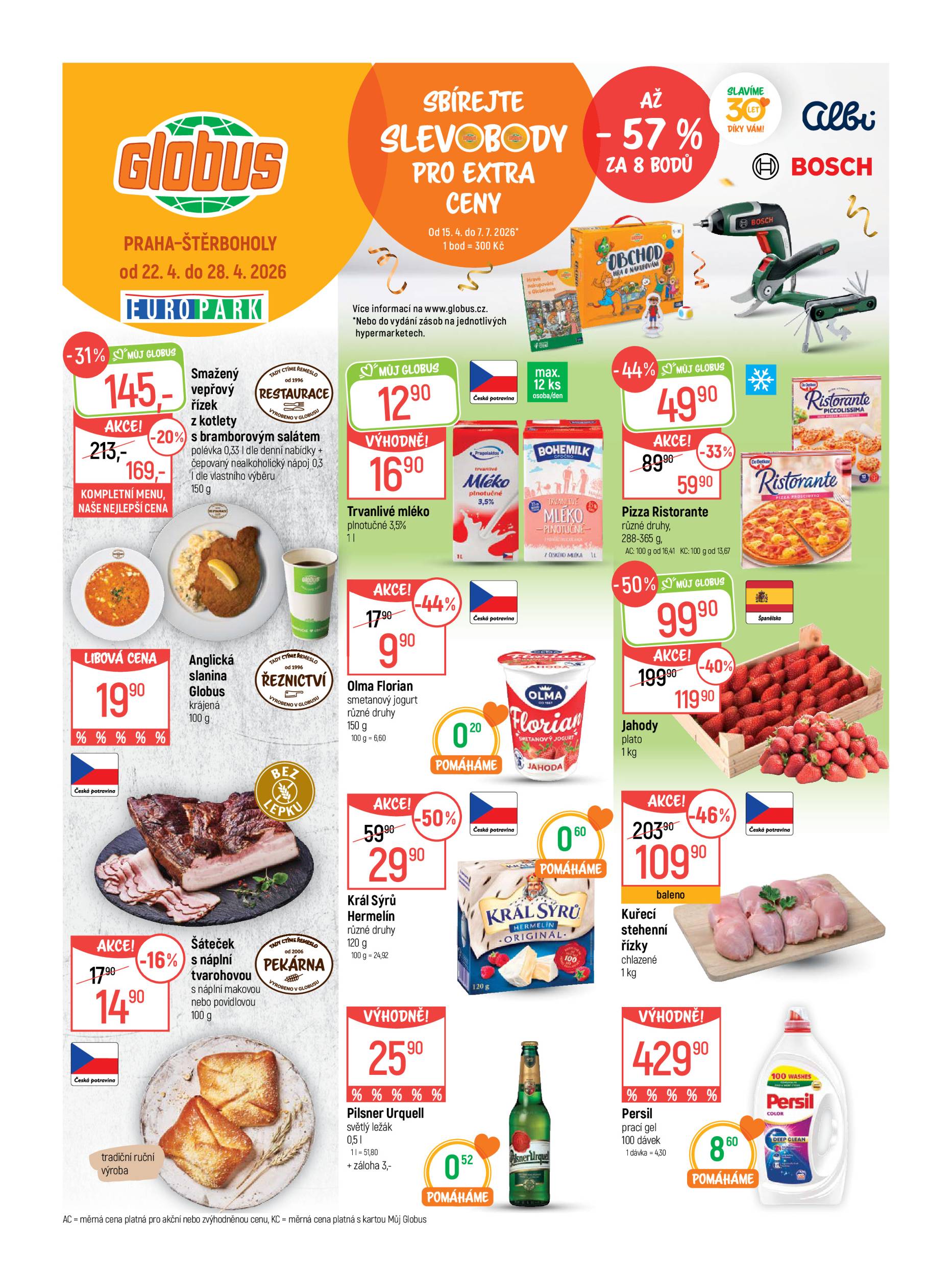 globus - Globus - Praha - Štěrboholy leták na příští týden od středy 22.04.2026 do úterý 28.04.2026