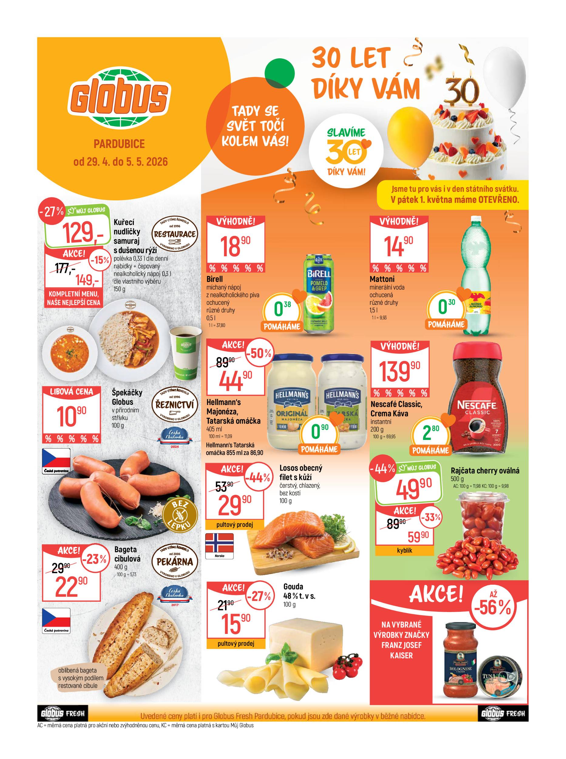 globus - Globus - Pardubice leták na příští týden od středy 29.04.2026 do úterý 05.05.2026