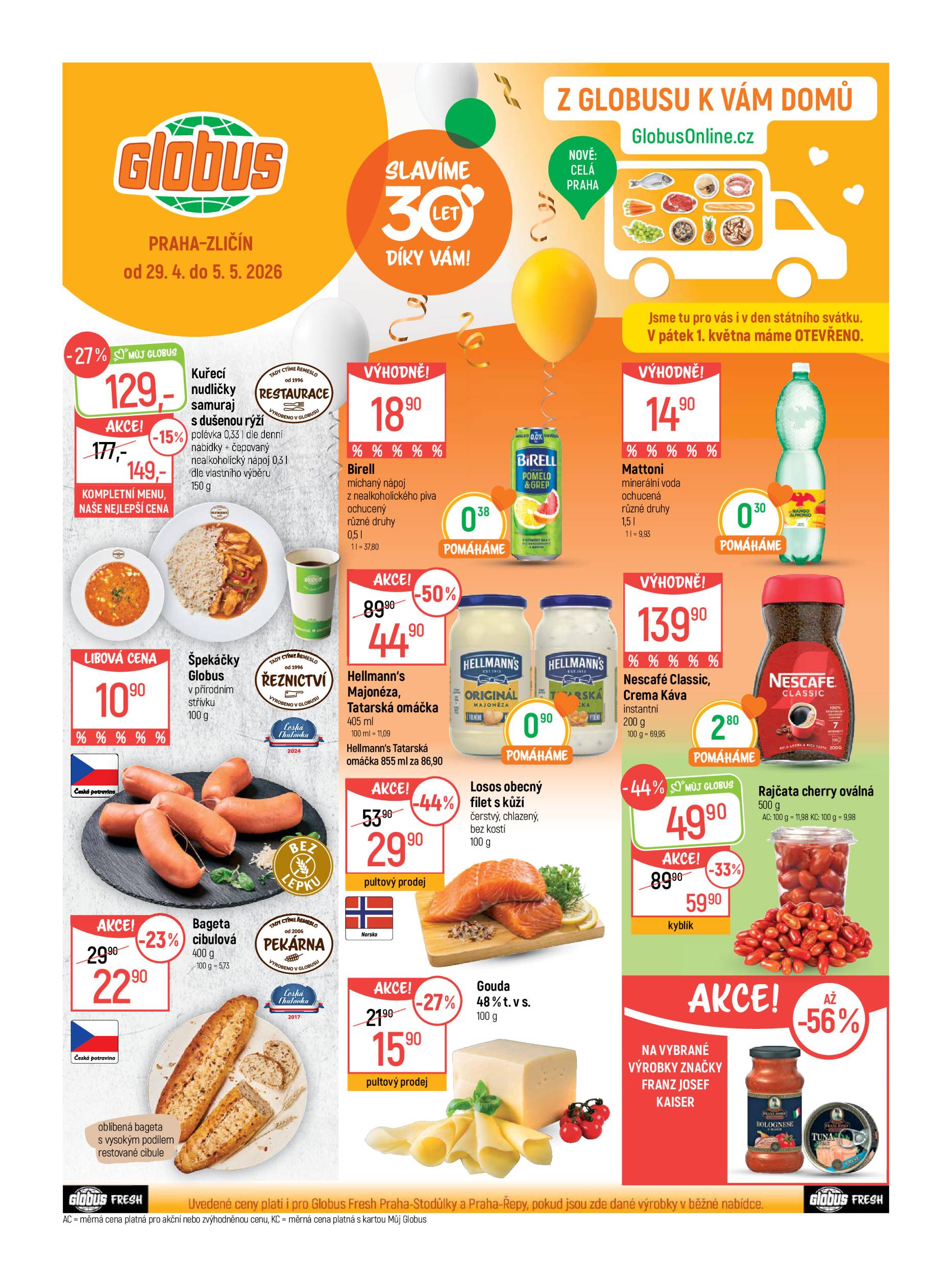 globus - Globus - Praha - Zličín leták na příští týden od středy 29.04.2026 do úterý 05.05.2026