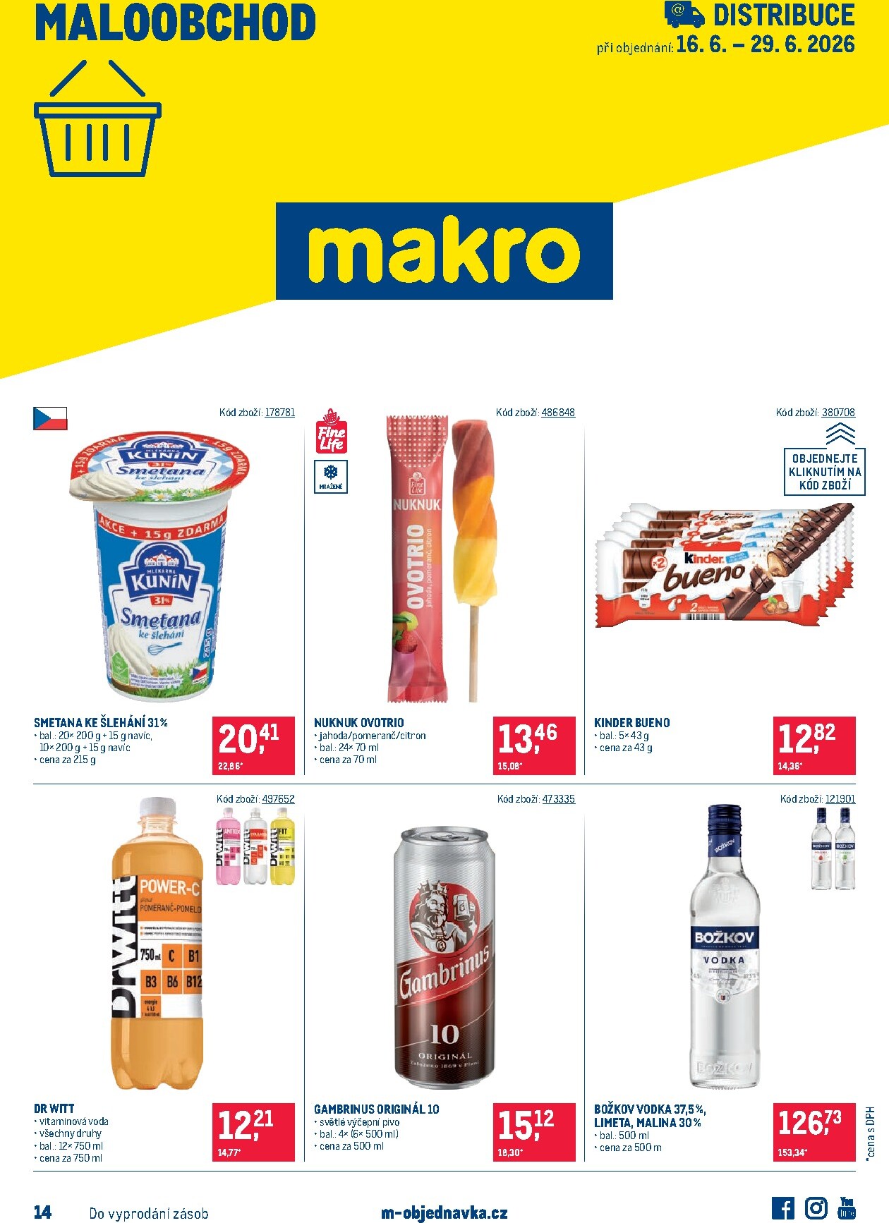 makro - Aktuální Makro - Maloobchod Distribuce leták platný od úterý 16.06.2026 do pondělí 29.06.2026