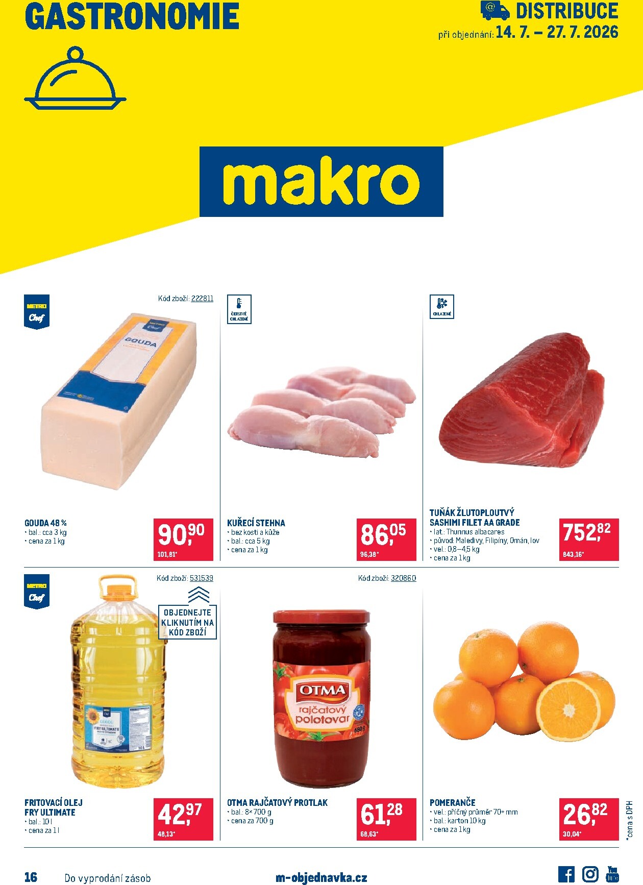 makro - Aktuální Makro - Gastronomie - Distribuce leták platný od úterý 14.07.2026 do pondělí 27.07.2026