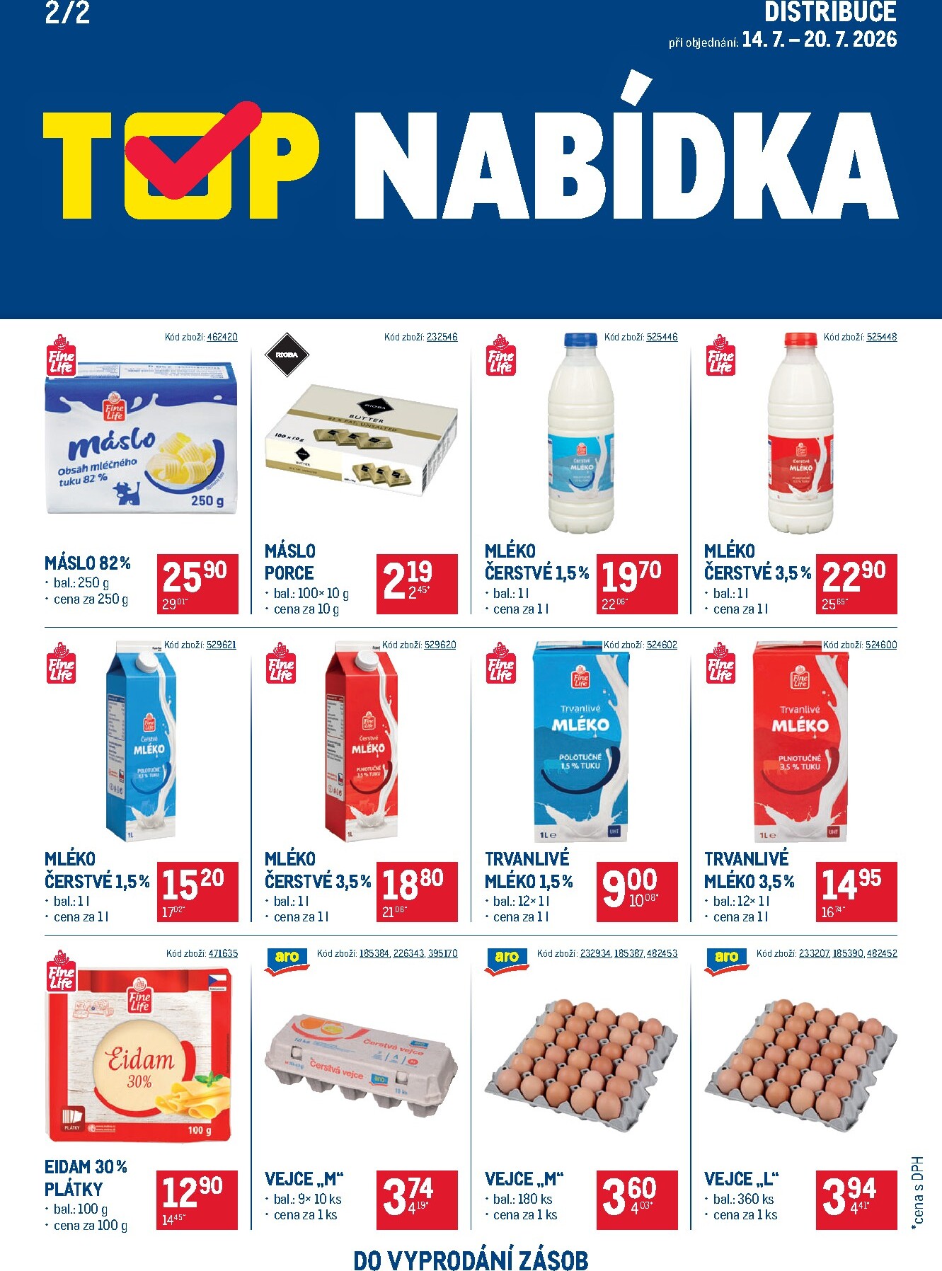 makro - Aktuální Makro - TOP mléčné výrobky Distribuce leták platný od úterý 14.07.2026 do pondělí 27.07.2026 - page: 2