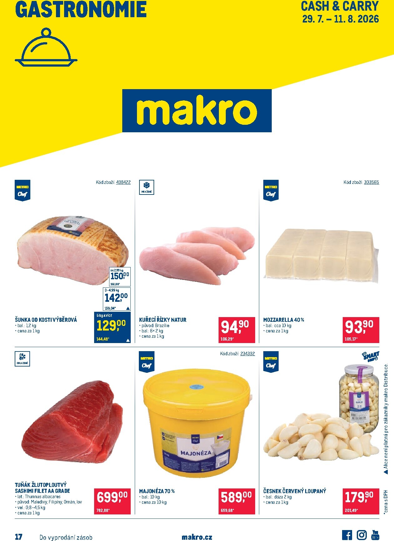 makro - Aktuální Makro - Gastronomie Cash & Carry leták platný od středy 29.07.2026 do úterý 11.08.2026