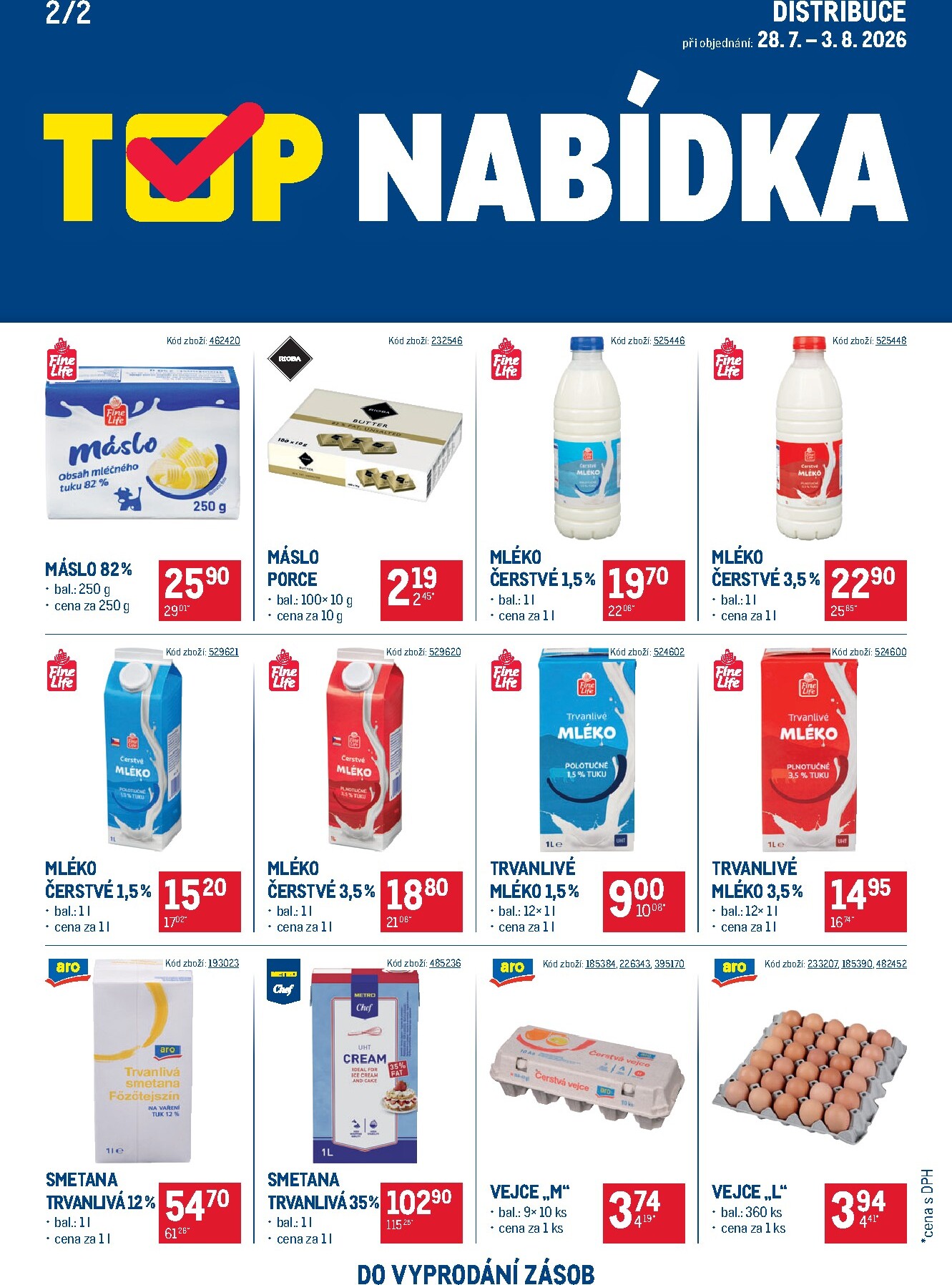 makro - Aktuální Makro - TOP mléčné výrobky Distribuce leták platný od úterý 28.07.2026 do pondělí 10.08.2026 - page: 2