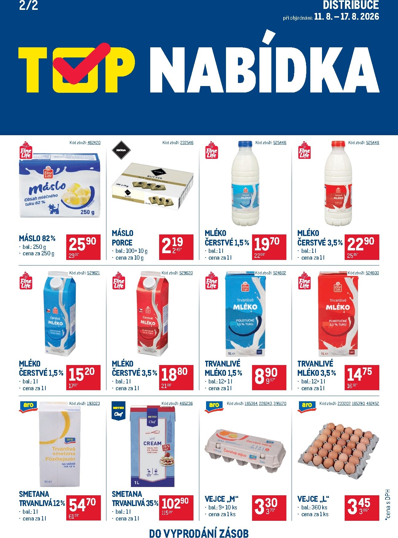 makro - Aktuální Makro - TOP mléčné výrobky Distribuce leták platný od úterý 11.08.2026 do pondělí 24.08.2026 - page: 2