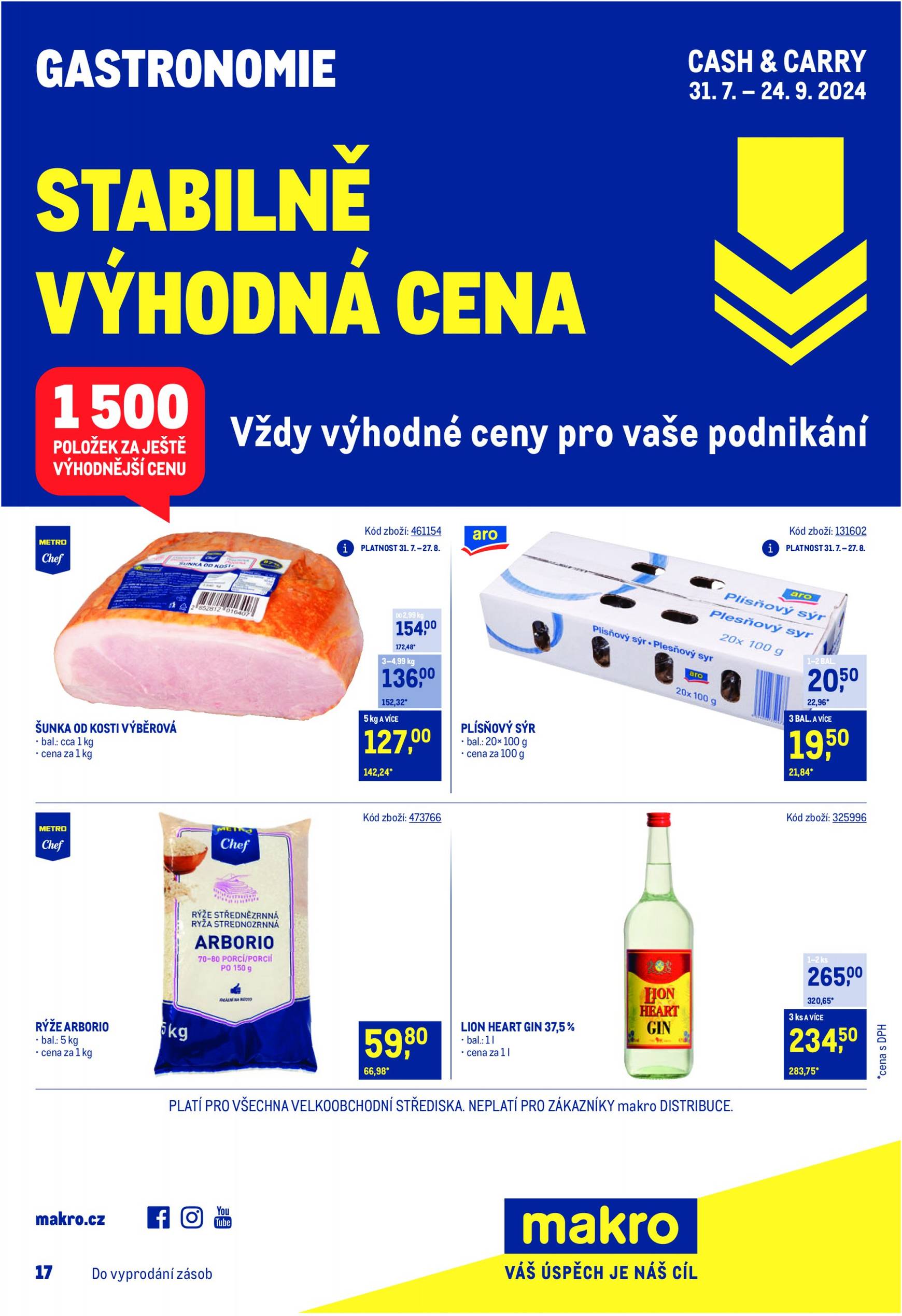 makro - Leták Makro - Stabilně výhodná cena – gastronomie od 31.07. do 24.09.