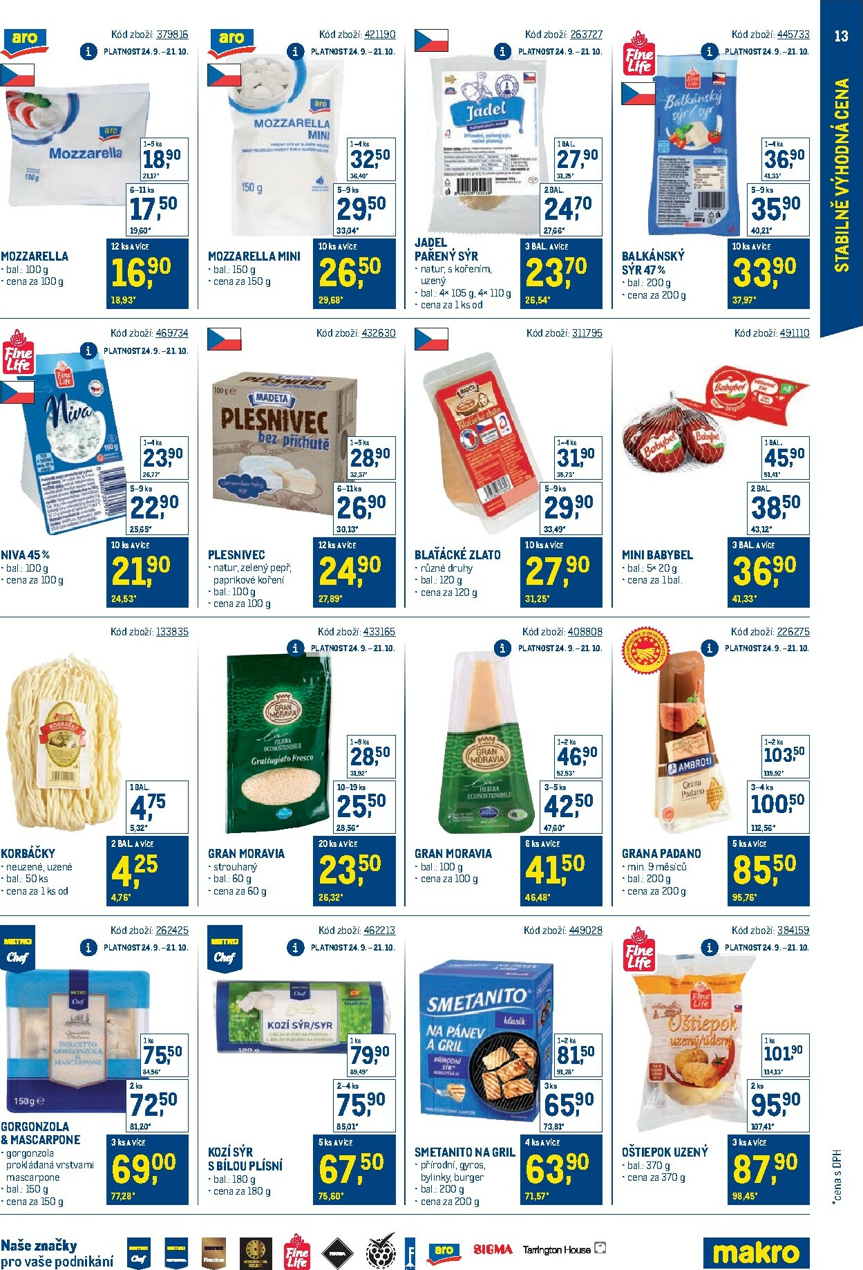 makro - Leták Makro - Stabilně výhodná cena - maloobchod od 24.09. do 18.11. - page: 13