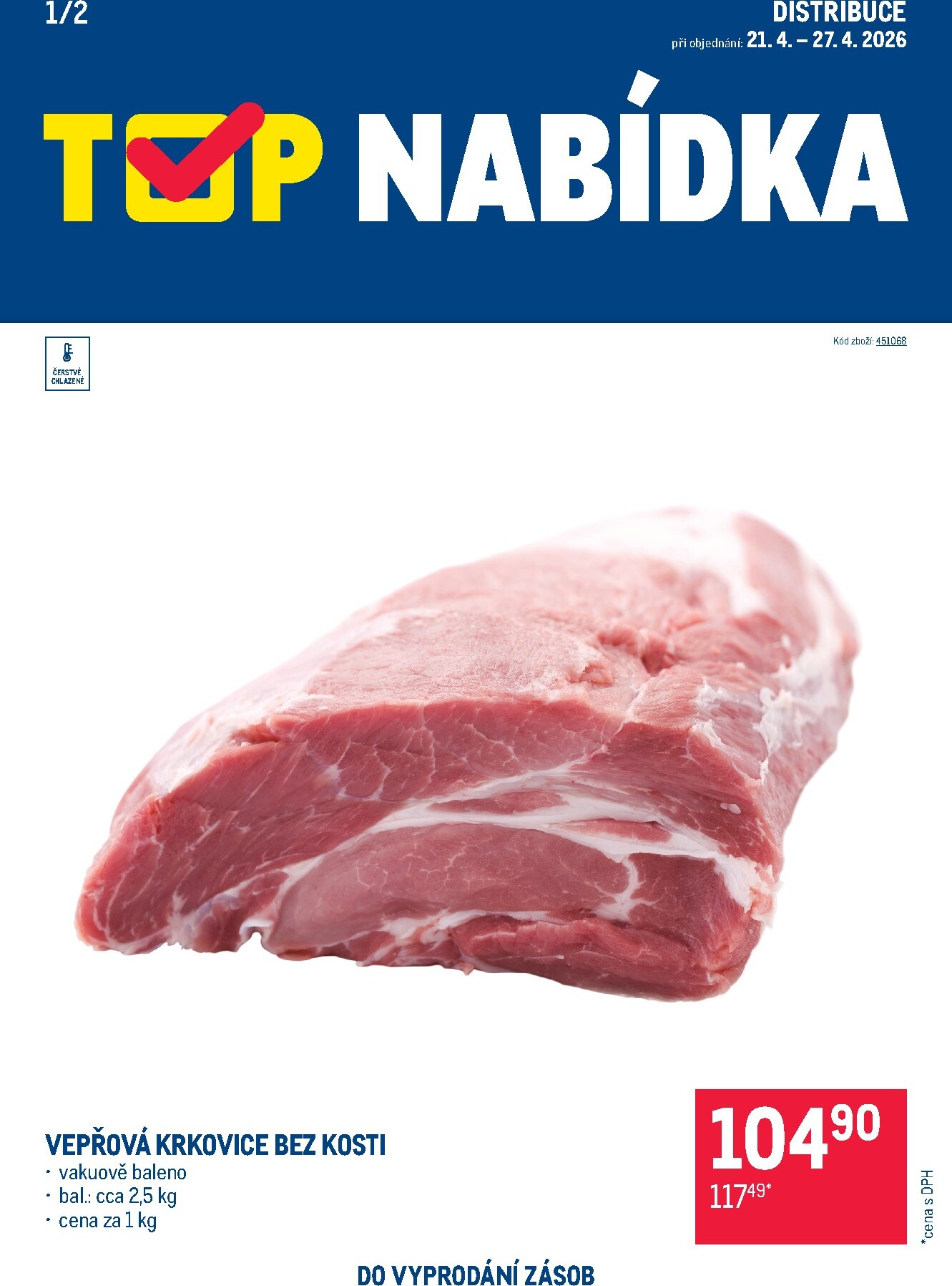 makro - Aktuální Makro - TOP maso - Distribuce leták platný od úterý 21.04.2026 do pondělí 27.04.2026 - page: 1