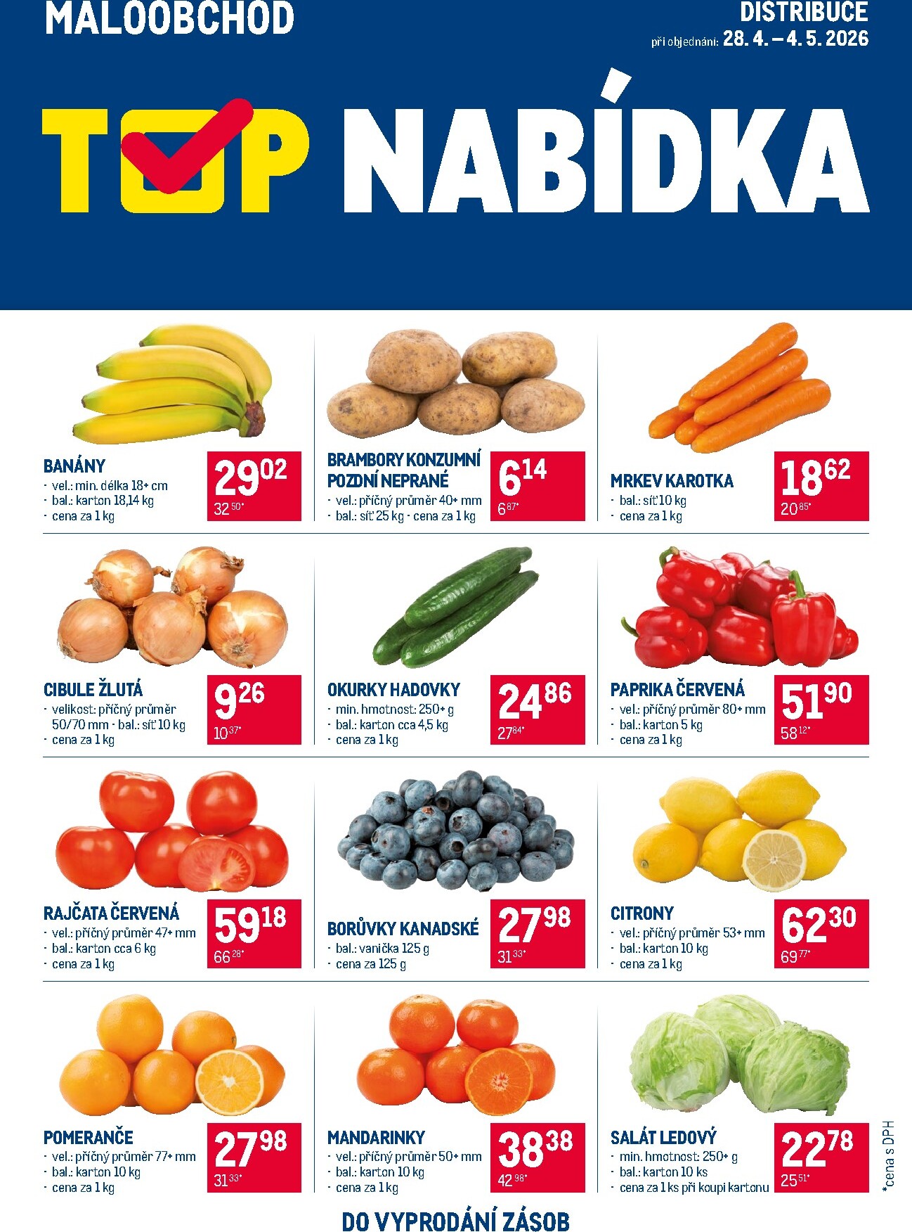 makro - Aktuální Makro - TOP ovoce a zelenina - Distribuce leták platný od úterý 28.04.2026 do pondělí 04.05.2026 - page: 1