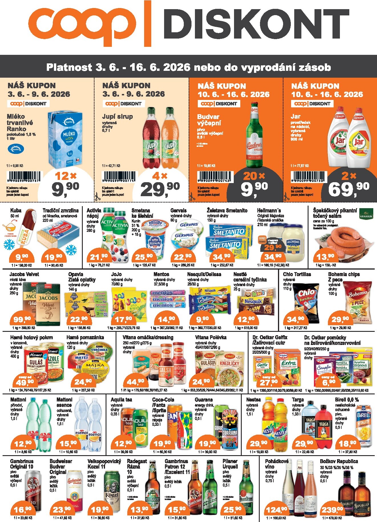 coop - Aktuální Coop - DISKONT leták platný od středy 03.06.2026 do úterý 16.06.2026