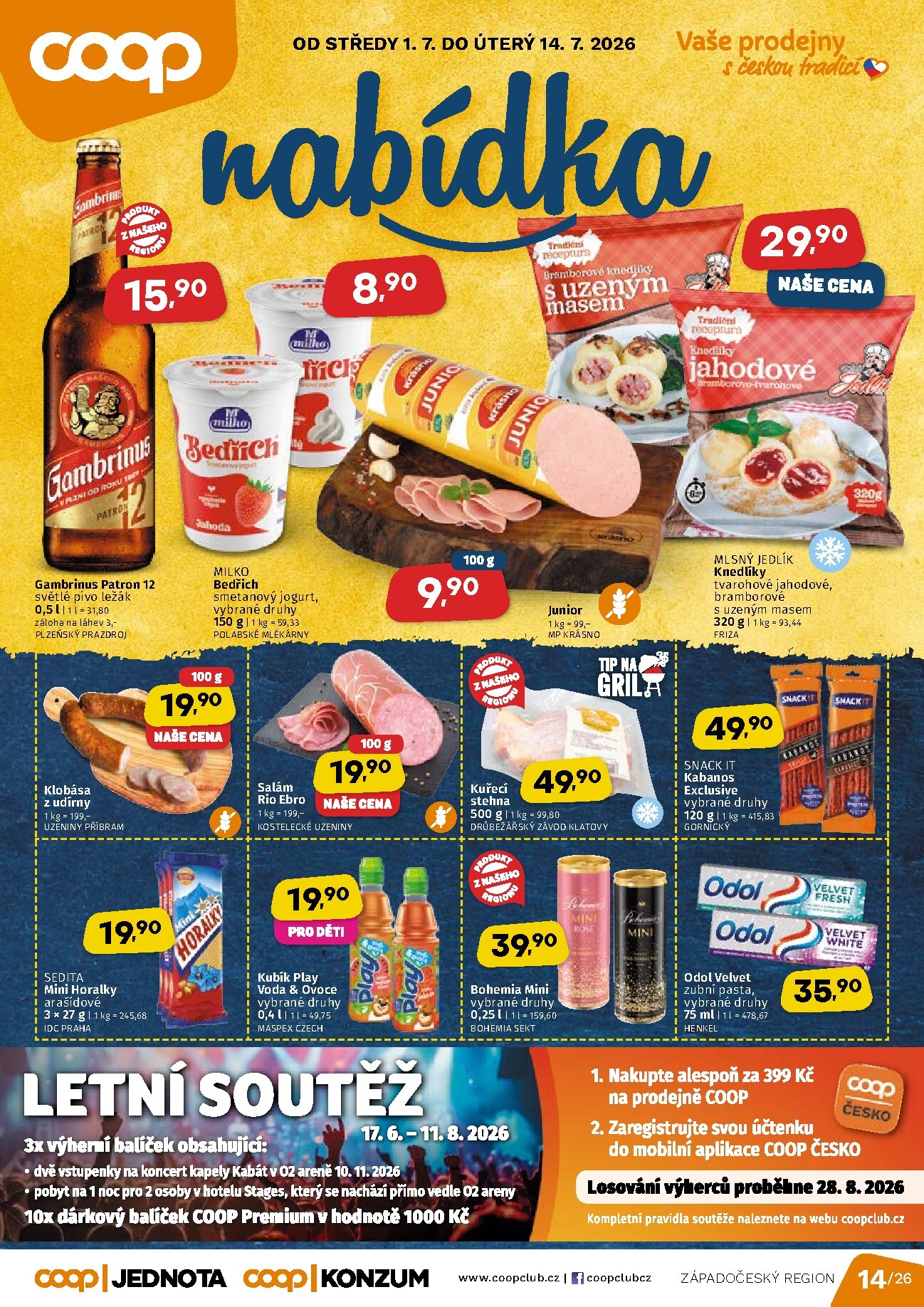coop - Budoucí COOP - Západní Čechy leták platný od středy 01.07.2026 do úterý 14.07.2026