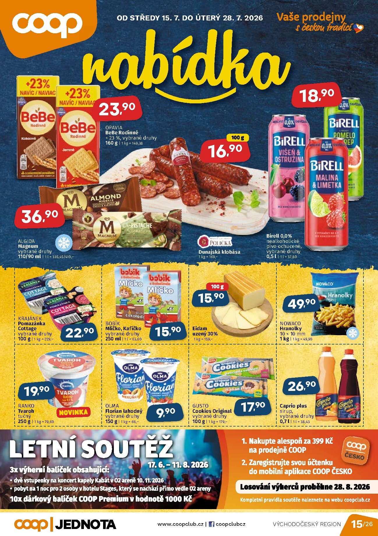 coop - Budoucí Coop - Východní Čechy leták platný od středy 15.07.2026 do úterý 28.07.2026
