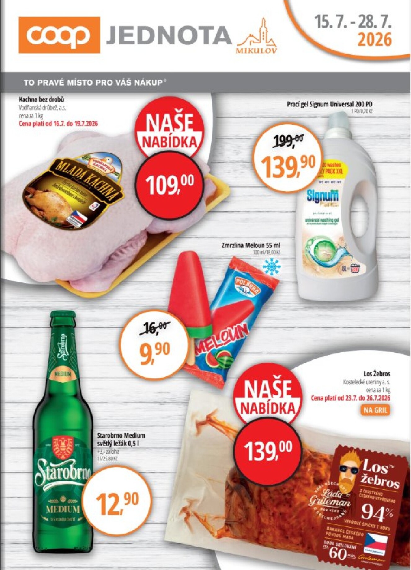 coop - Aktuální Coop Jednota Mikulov leták platný od středy 15.07.2026 do úterý 28.07.2026 - page: 1