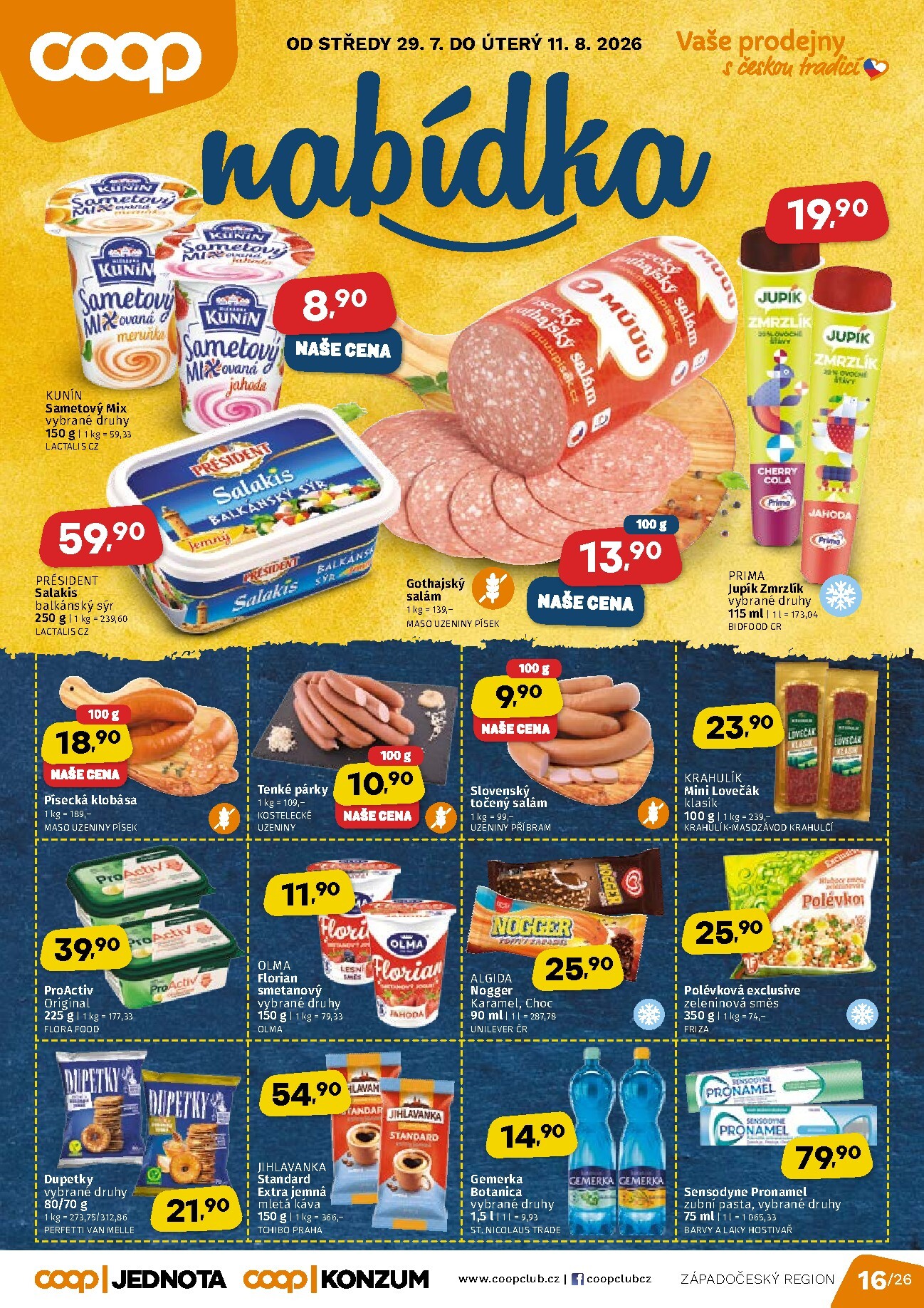 coop - Aktuální Coop - Západní Čechy leták platný od středy 29.07.2026 do úterý 11.08.2026