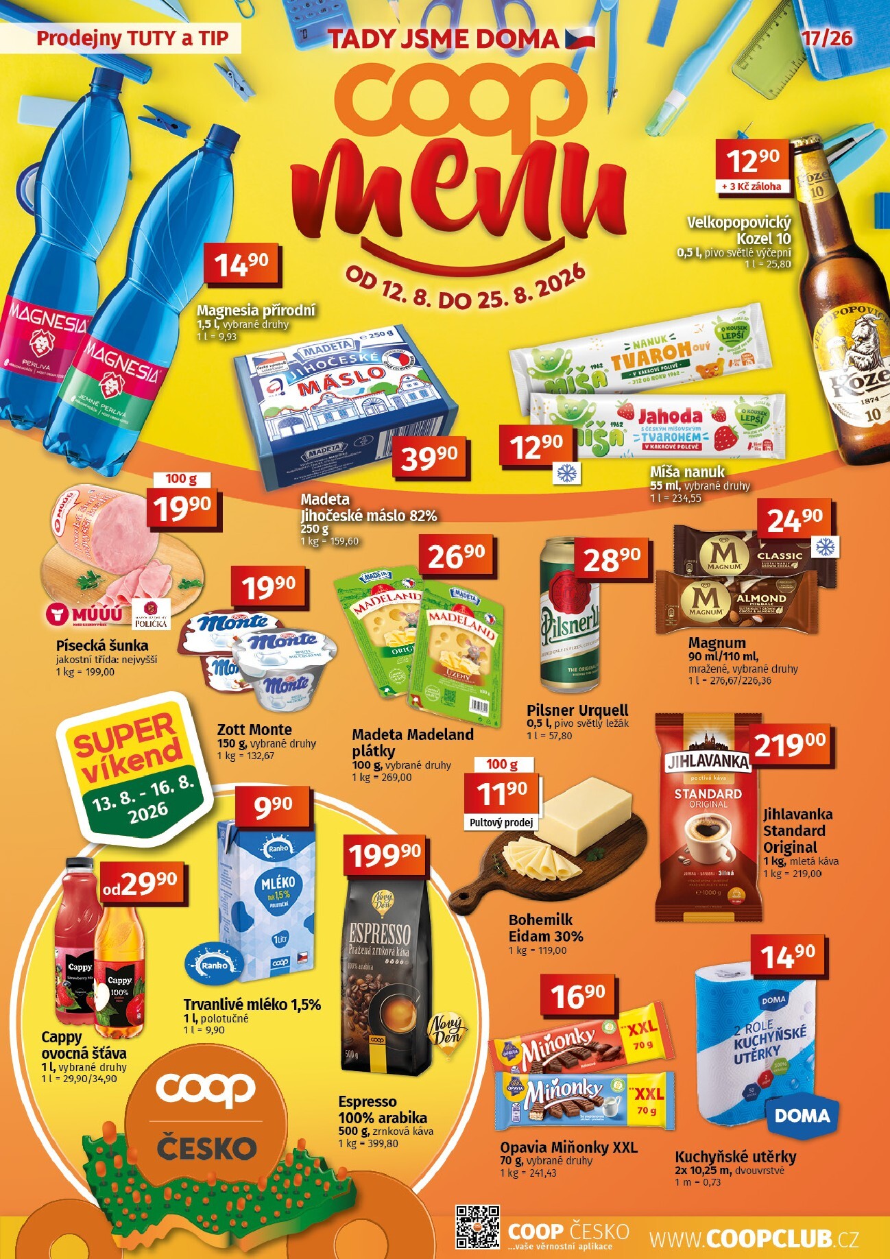 coop - Aktuální Coop Tuty a Tip Menu leták platný od středy 12.08.2026 do úterý 25.08.2026