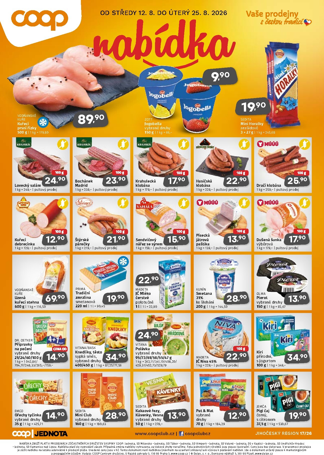 coop - Aktuální Coop - Jižní Čechy leták platný od středy 12.08.2026 do úterý 25.08.2026