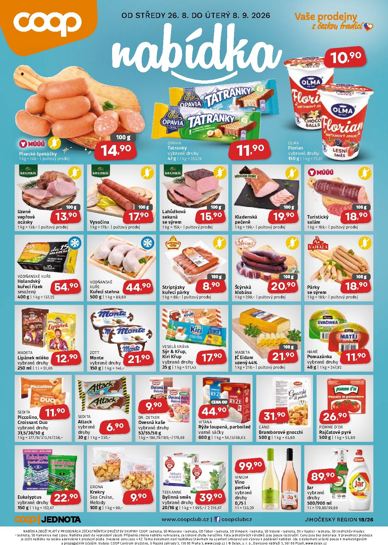 coop - Aktuální Coop - Jižní Čechy leták platný od středy 26.08.2026 do úterý 08.09.2026