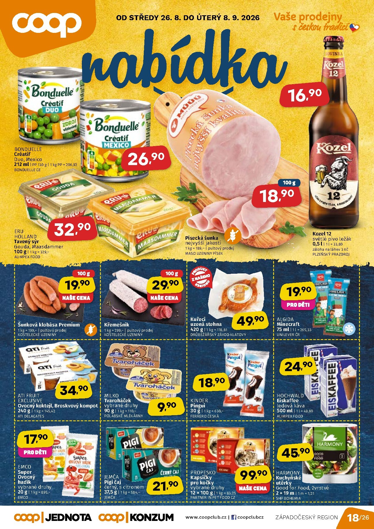 coop - Aktuální Coop - Západní Čechy leták platný od středy 26.08.2026 do úterý 08.09.2026