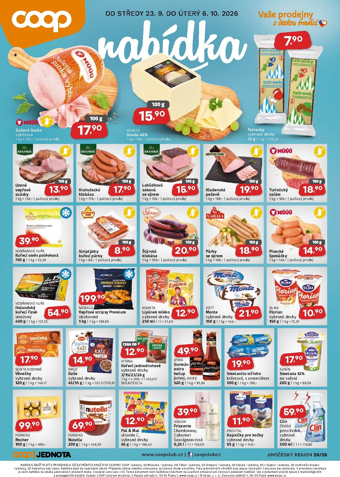 coop - Aktuální Coop - Jižní Čechy leták platný od středy 23.09.2026 do úterý 06.10.2026