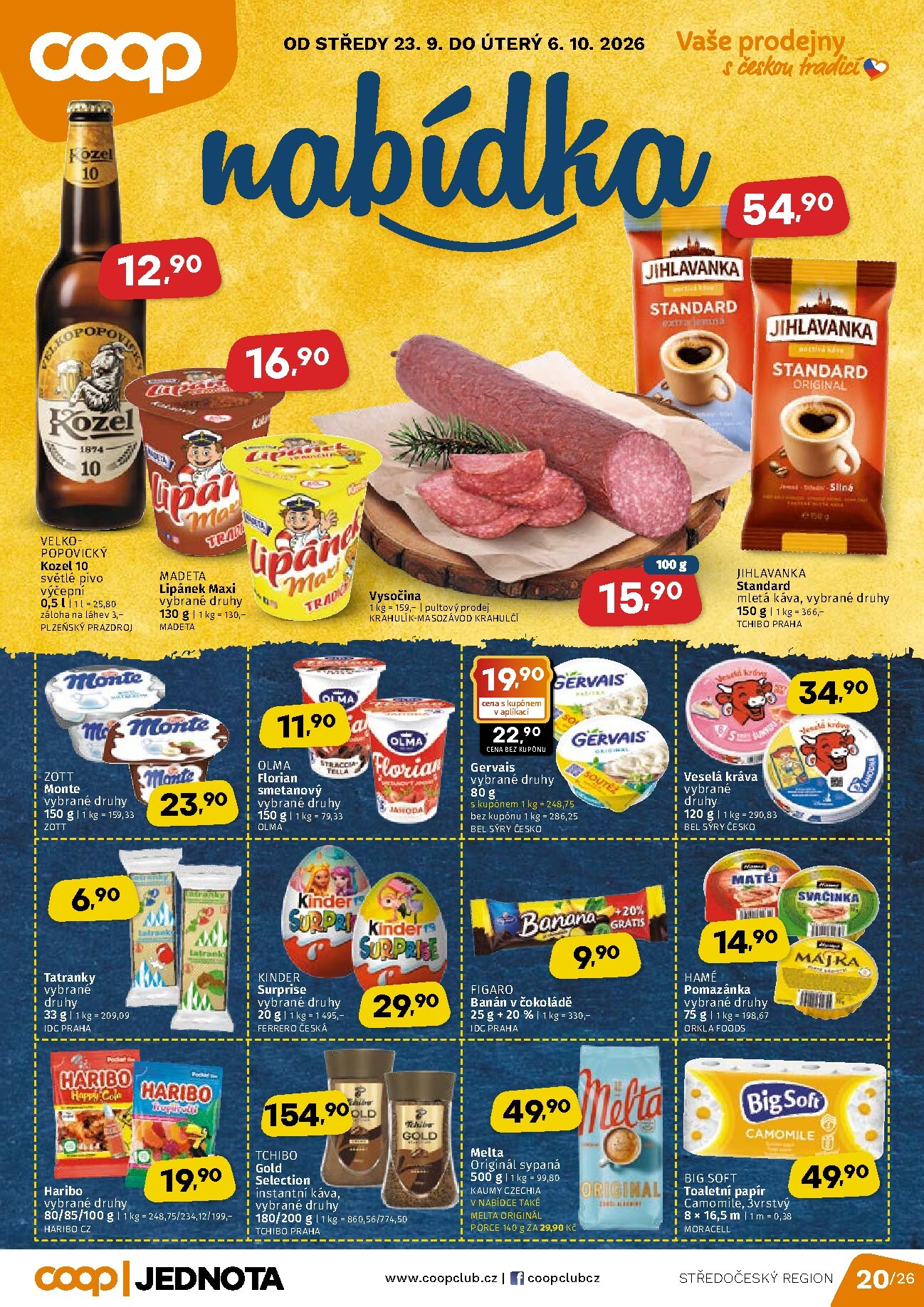coop - Aktuální Coop Střední Čechy leták platný od středy 23.09.2026 do úterý 06.10.2026 - page: 1