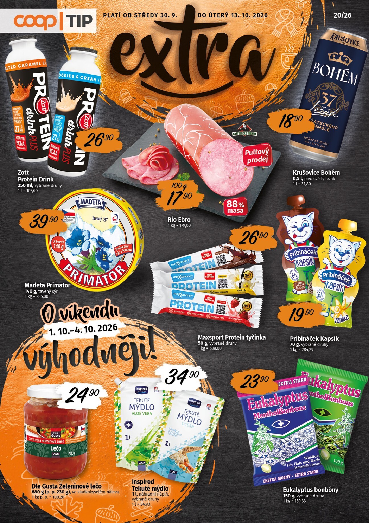 coop - Aktuální Coop - Tip extra leták platný od středy 30.09.2026 do úterý 13.10.2026 - page: 1