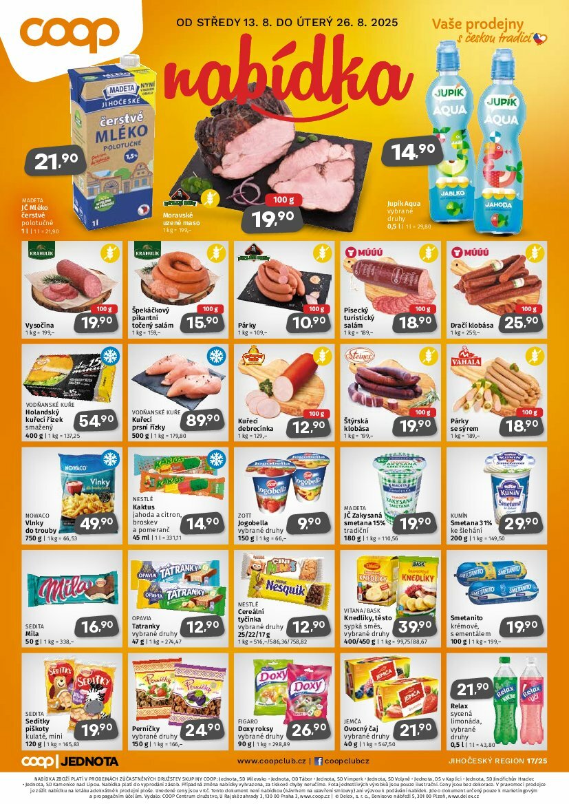 coop - Leták Coop - Jižní Čechy od 13.08. do 26.08.