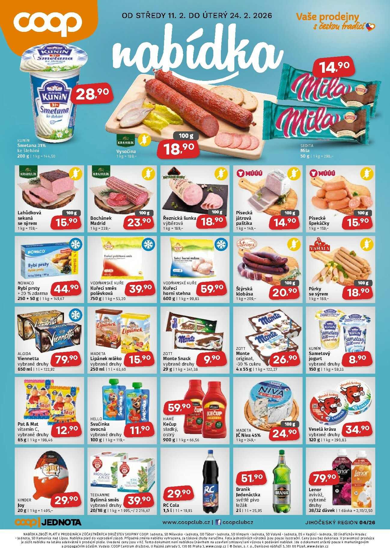 coop - COOP - Jižní Čechy leták platný od středy 11.02.2026 do úterý 24.02.2026