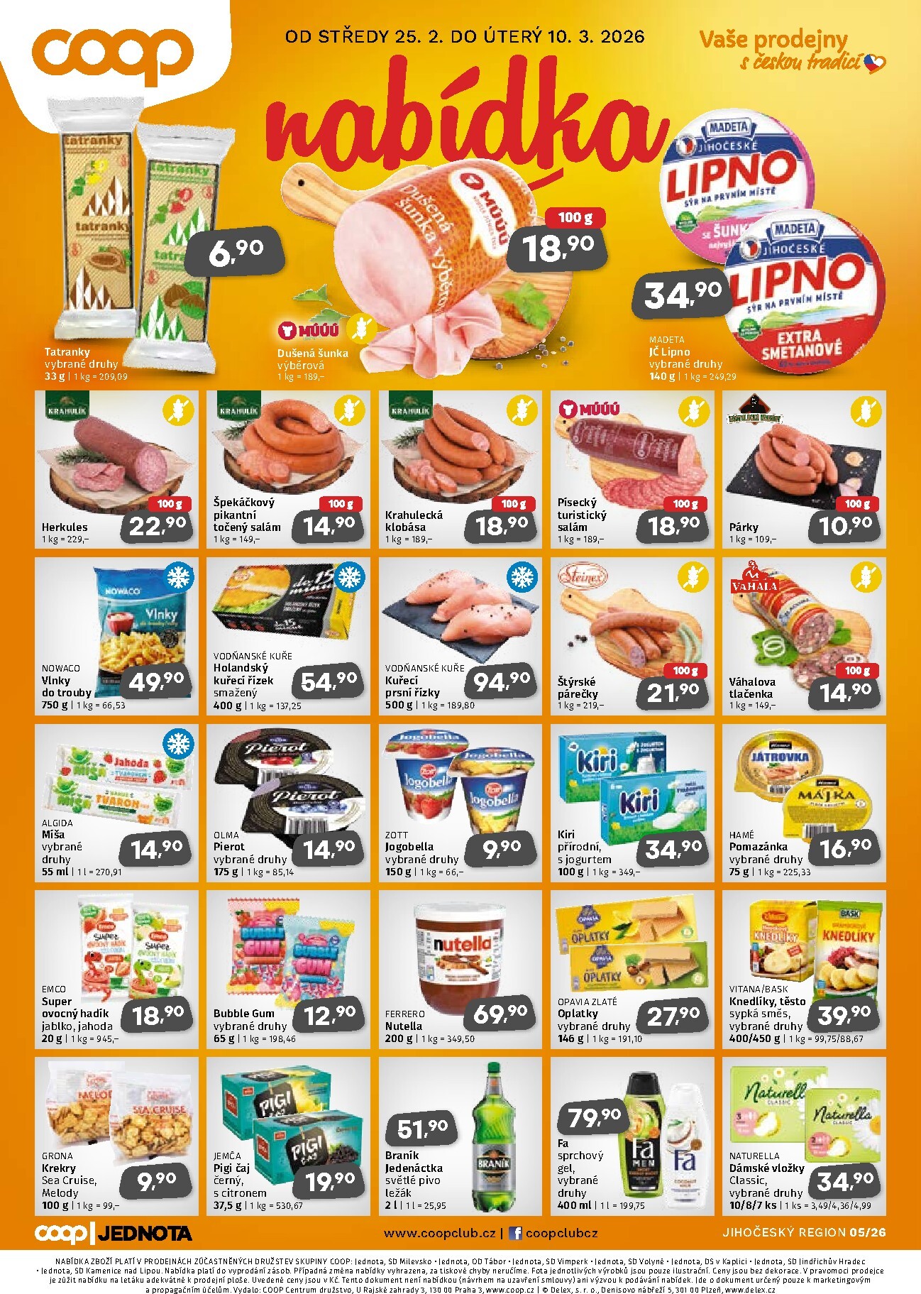 coop - Coop - Jižní Čechy leták platný od středy 25.02.2026 do úterý 10.03.2026