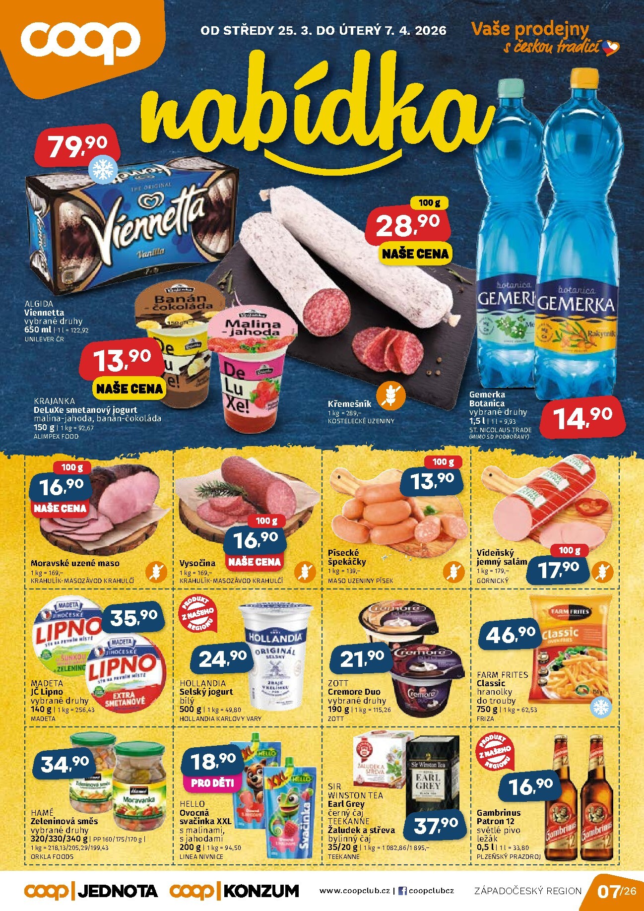 coop - Coop - Západní Čechy leták platný od středy 25.03.2026 do úterý 07.04.2026