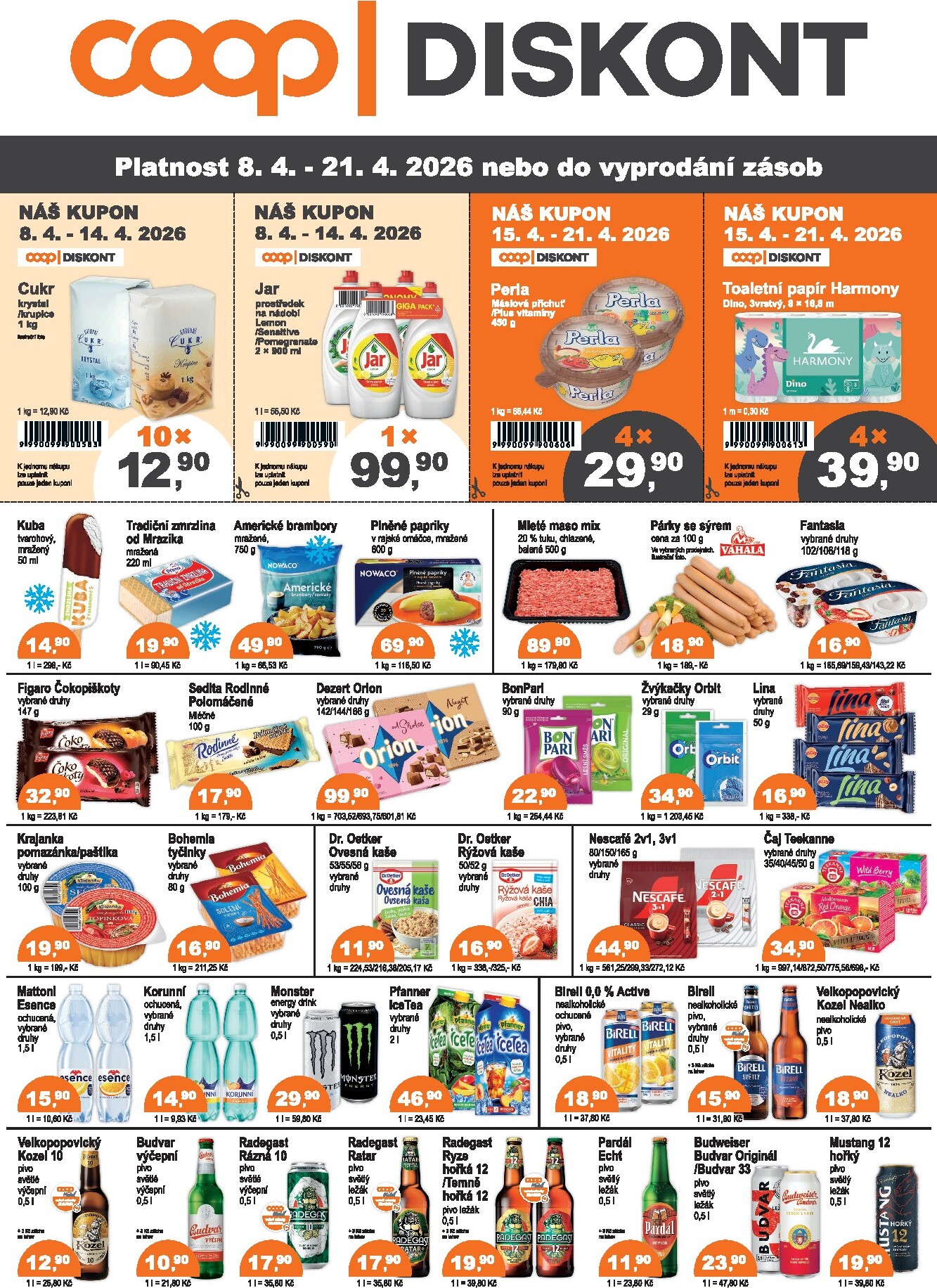 coop - Aktuální Coop - Diskont leták platný od středy 08.04.2026 do úterý 21.04.2026