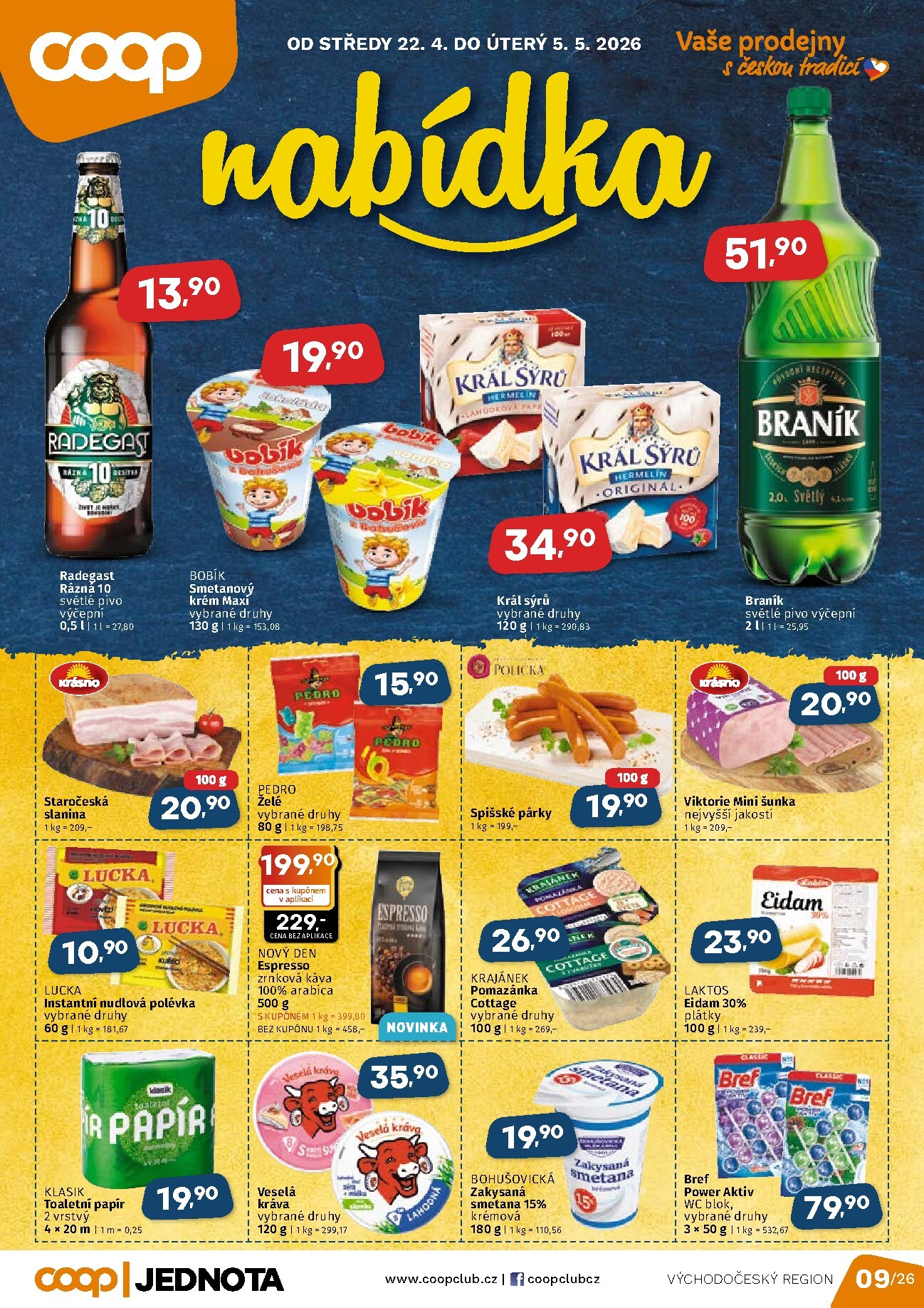 coop - Aktuální Coop - Východní Čechy leták platný od středy 22.04.2026 do úterý 05.05.2026