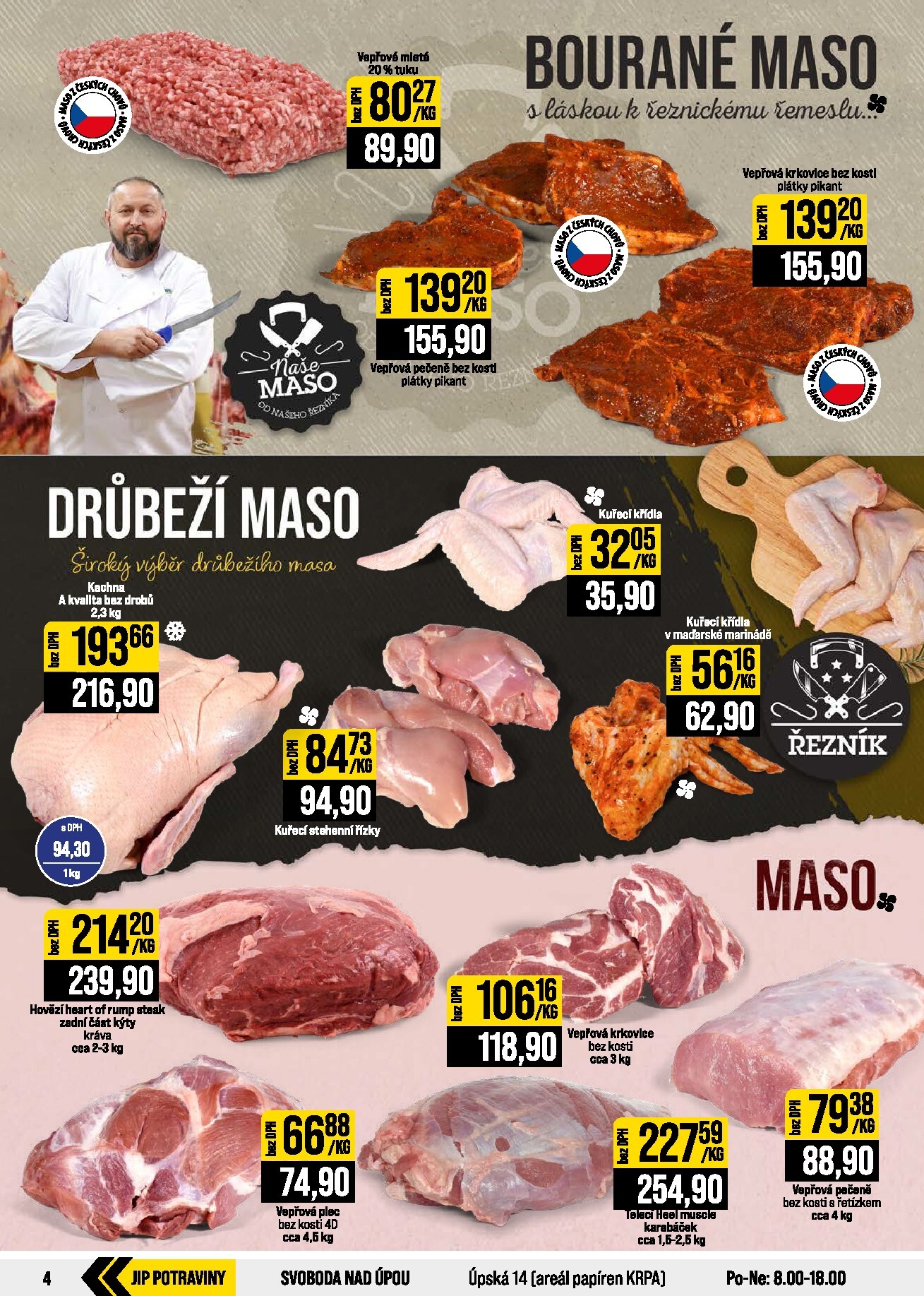 jip - Budoucí JIP - Svět potravin - Brno, Ostrava - Hrabová, Praha - Bořanovice, Jilemnice, Karlovy Vary, Olomouc, Pardubice, Zlín, Polička leták platný od středy 26.08.2026 do úterý 01.09.2026 - page: 4