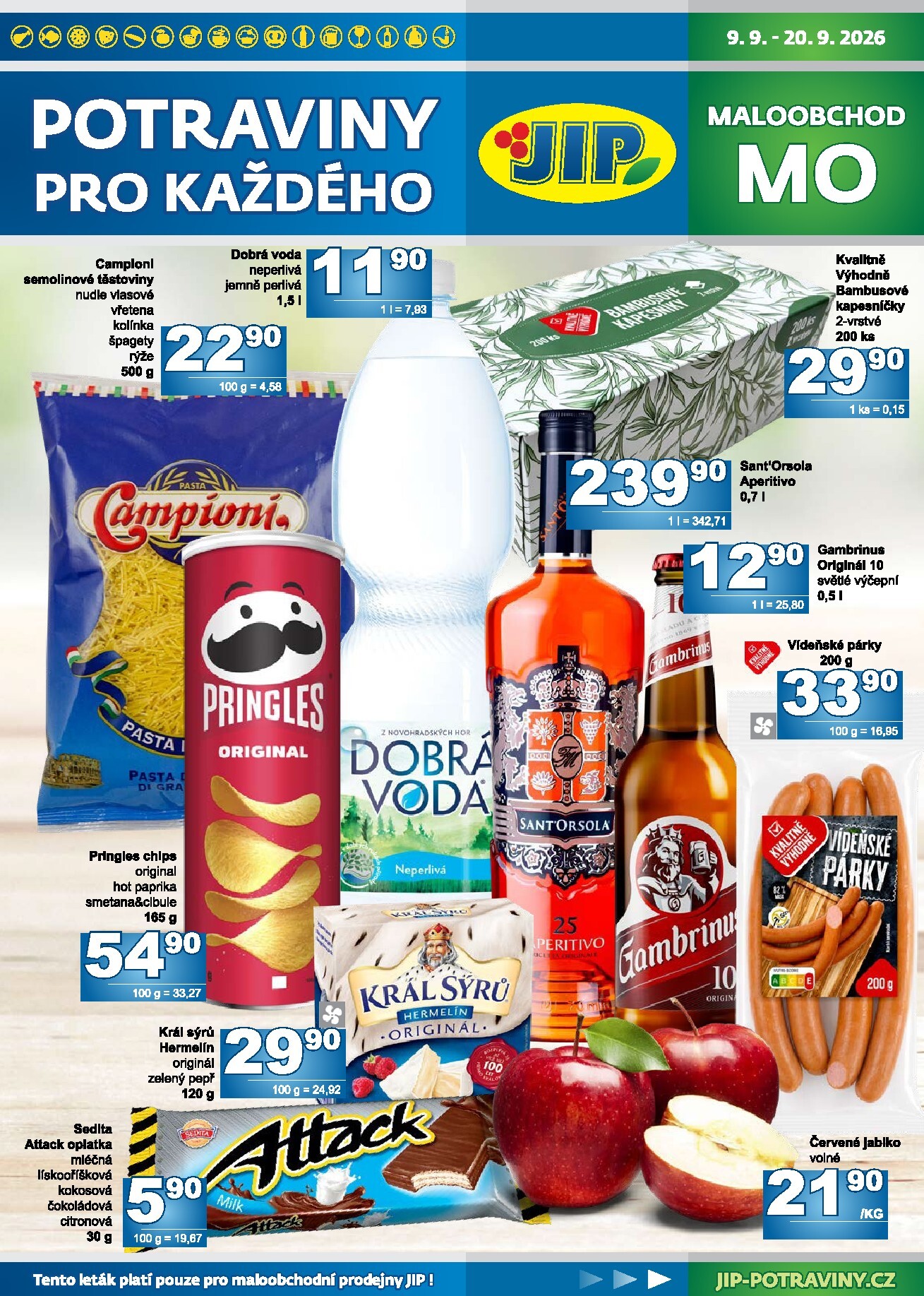 jip - Budoucí JIP - Maloobchod leták platný od středy 09.09.2026 do neděle 20.09.2026